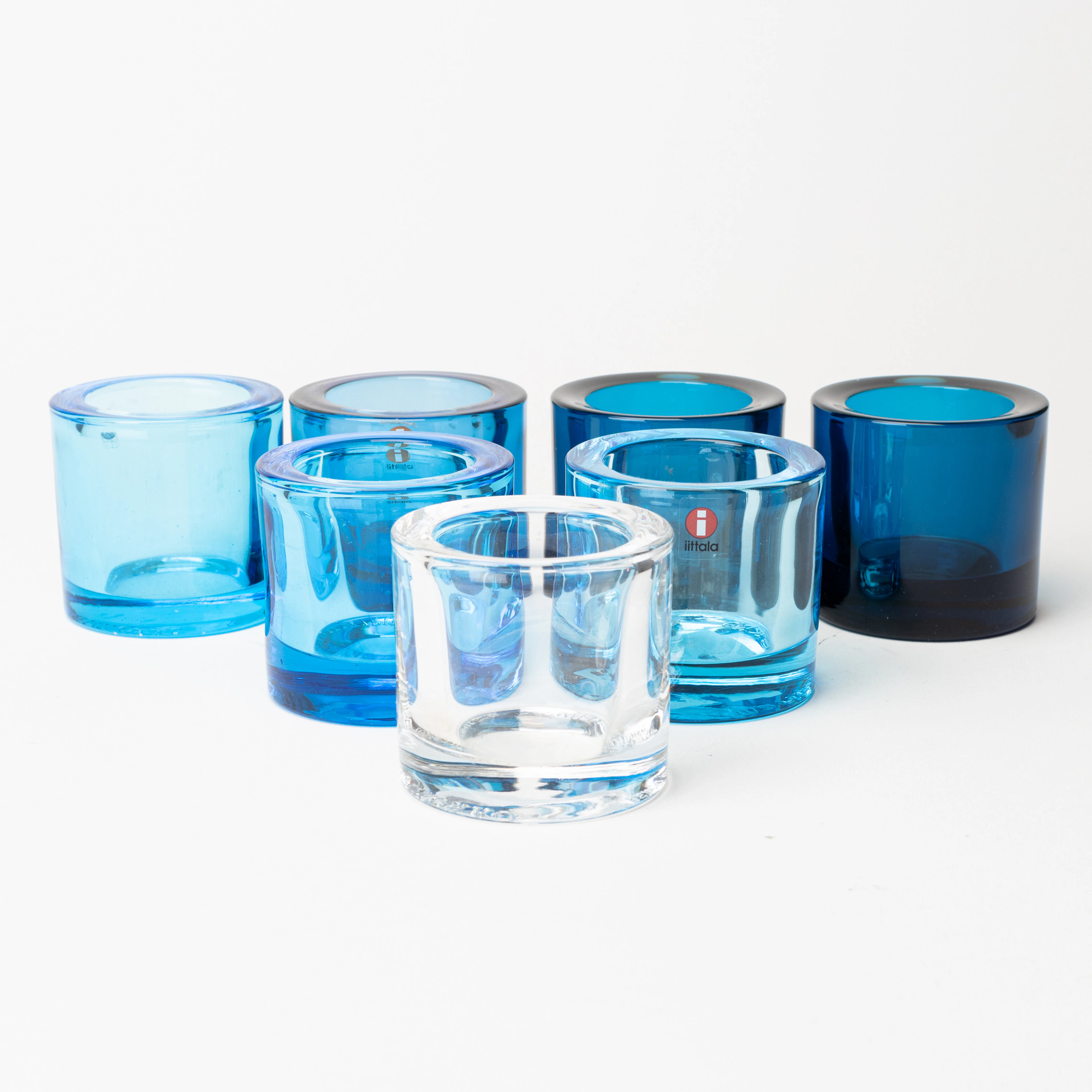HEIKKI ORVOLA. Ljuslyktor, 7 st, tonat glas, "Kivi", formgivna 1988