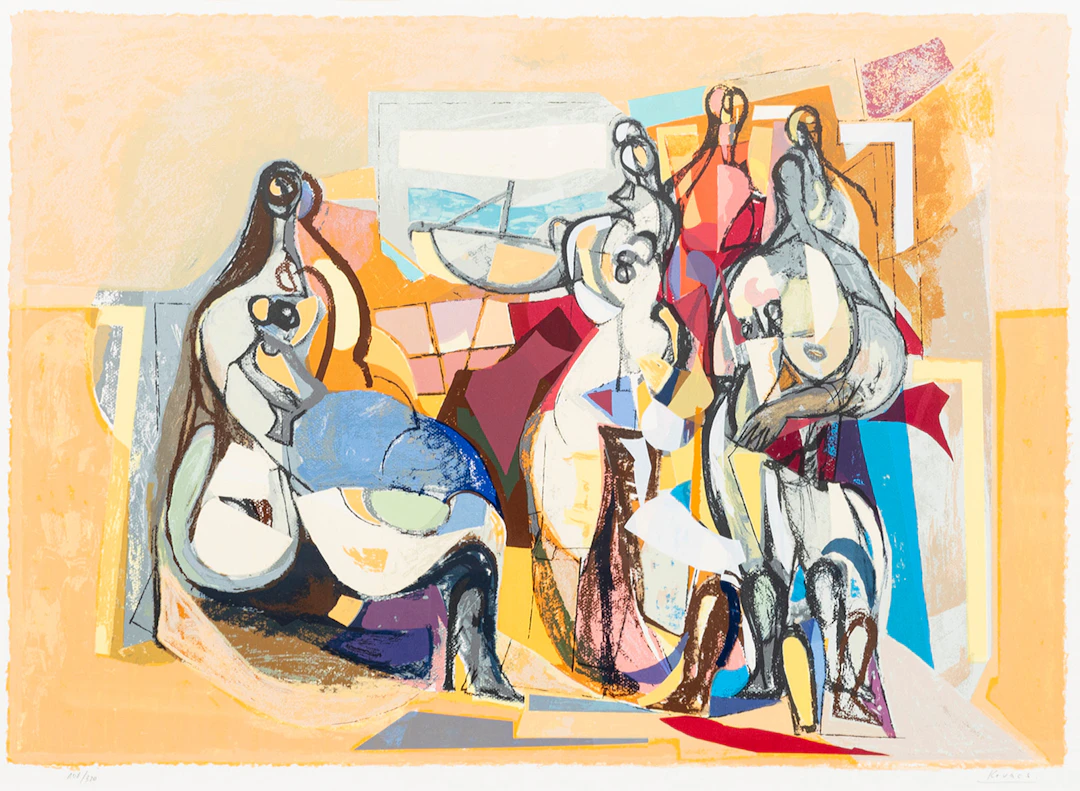 ARP KOVACS (1948-2023). Figurkomposition, färglitografi, signerad