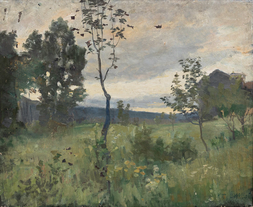 CHRISTIANE "KITTY" LANGE KIELLAND (1843-1914). Landskapsmotiv, olja