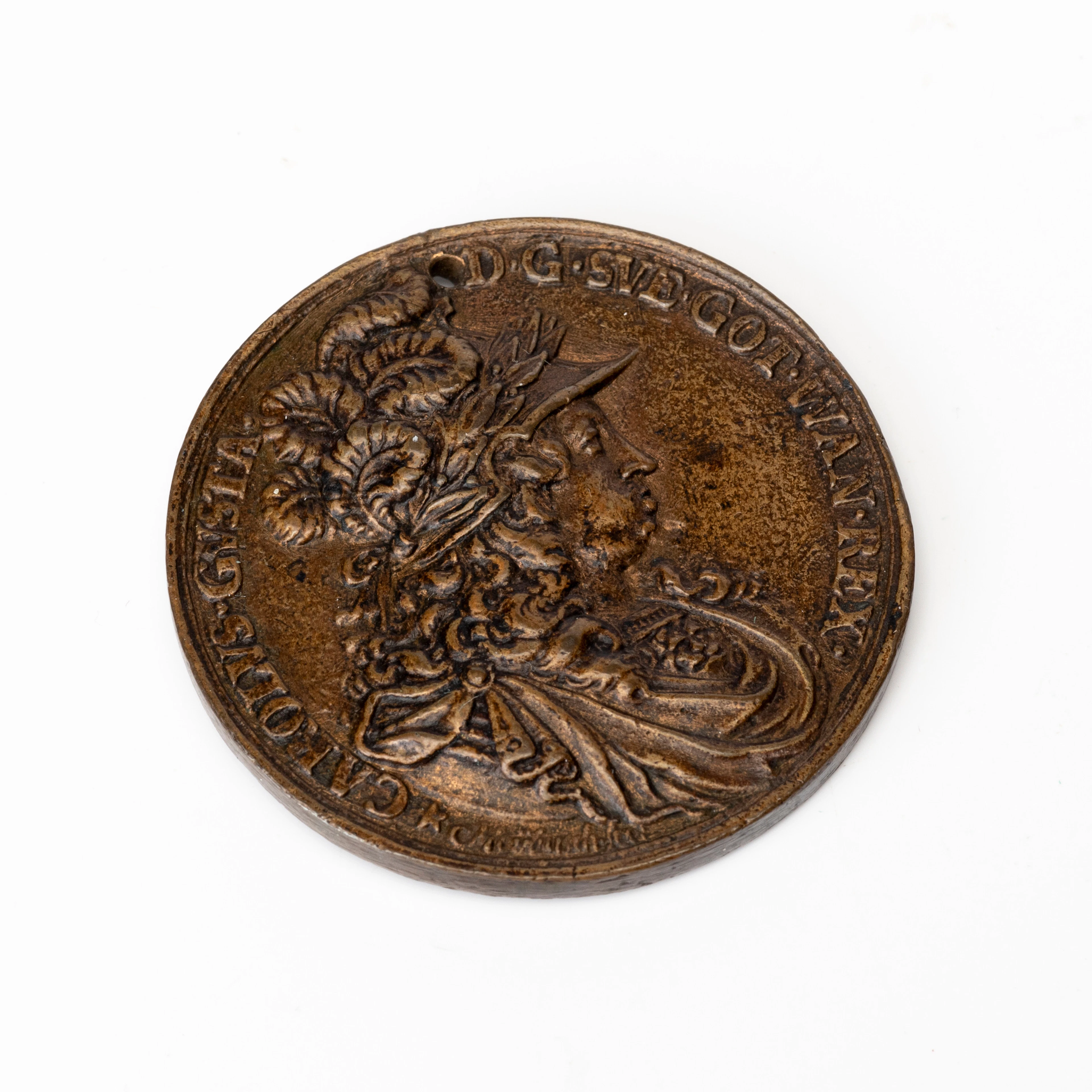 MEDALJ, Karl X Gustav (1654-1660) och Ulrica Eleonora, brons, A. Meybusch.