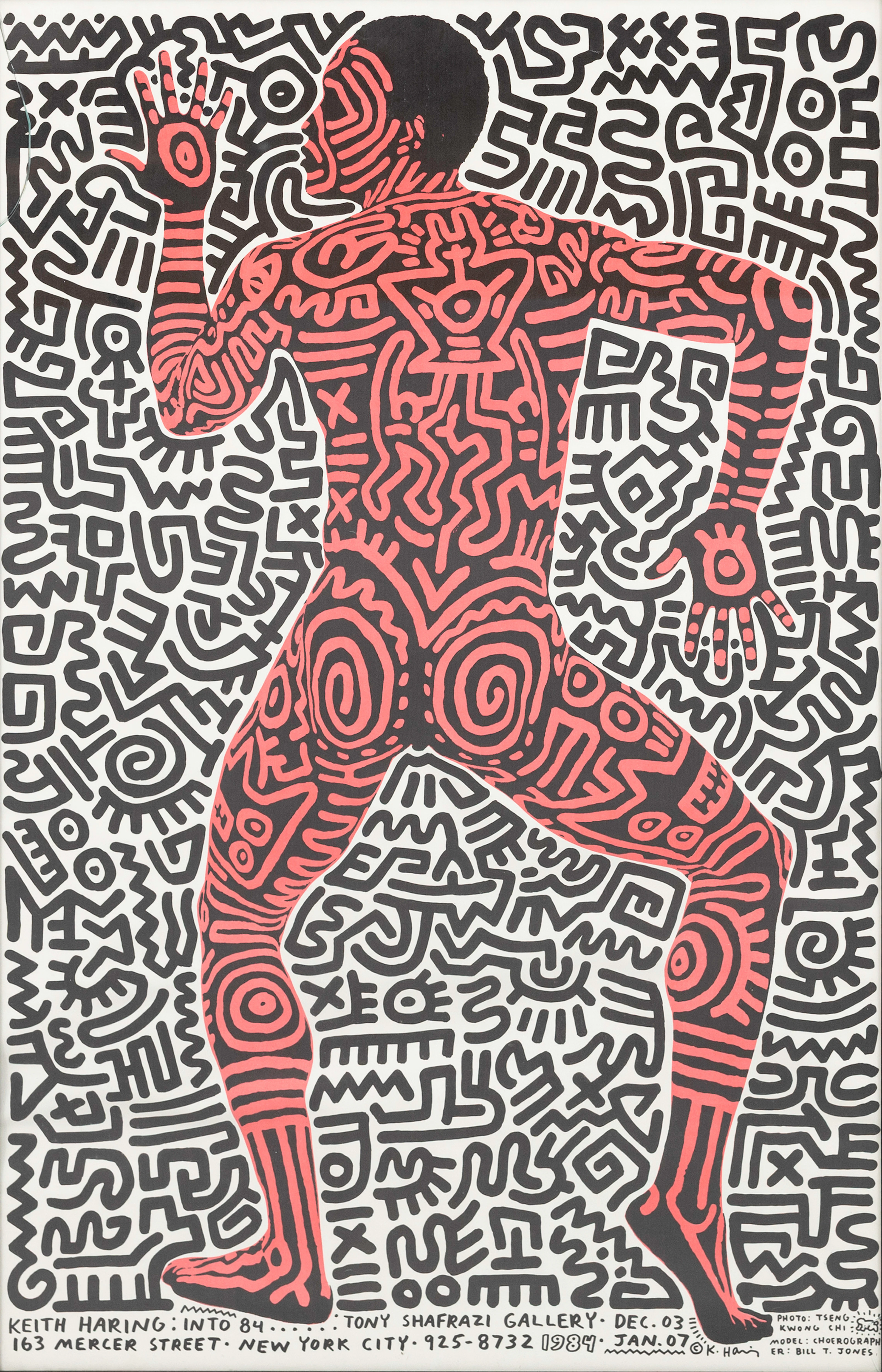 KEITH HARING. efter, "Into 84" poster, Tony Shafrazi gallery, 1984.