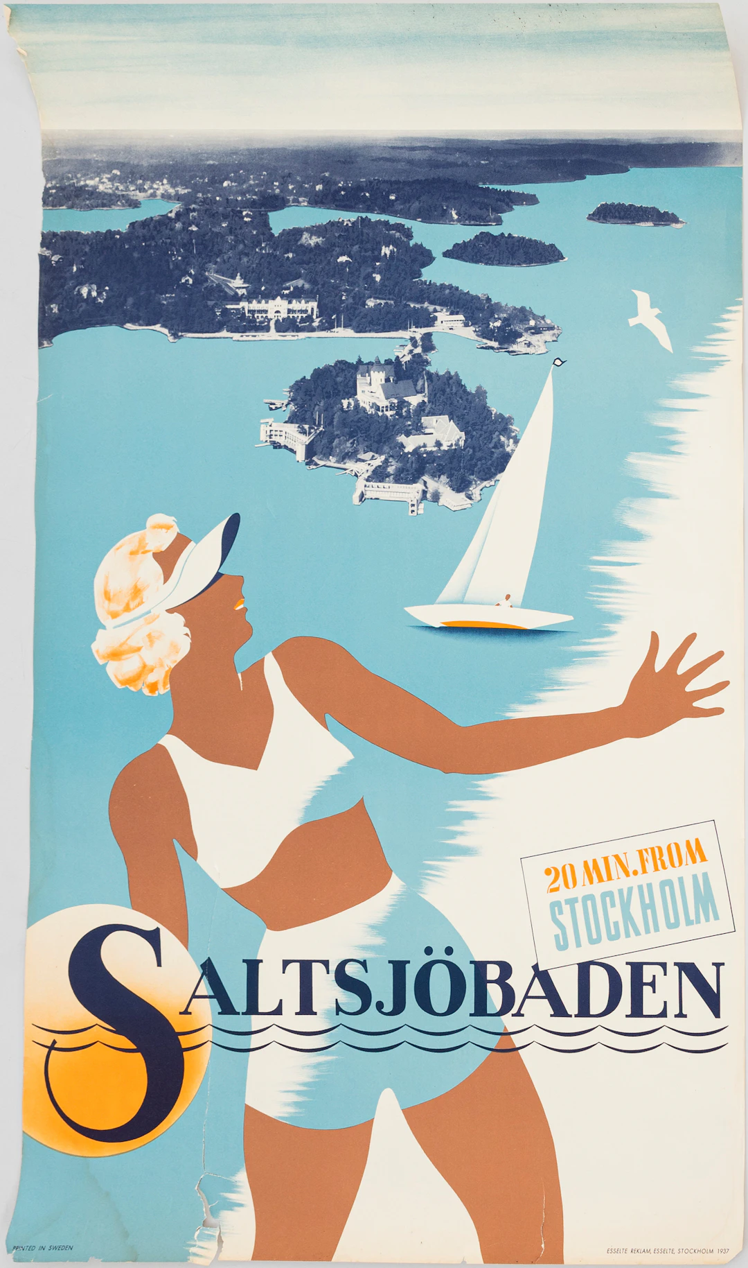 AFFISCH, "Saltsjöbaden", litografiskt samt offset tryck, Esselte Reklam