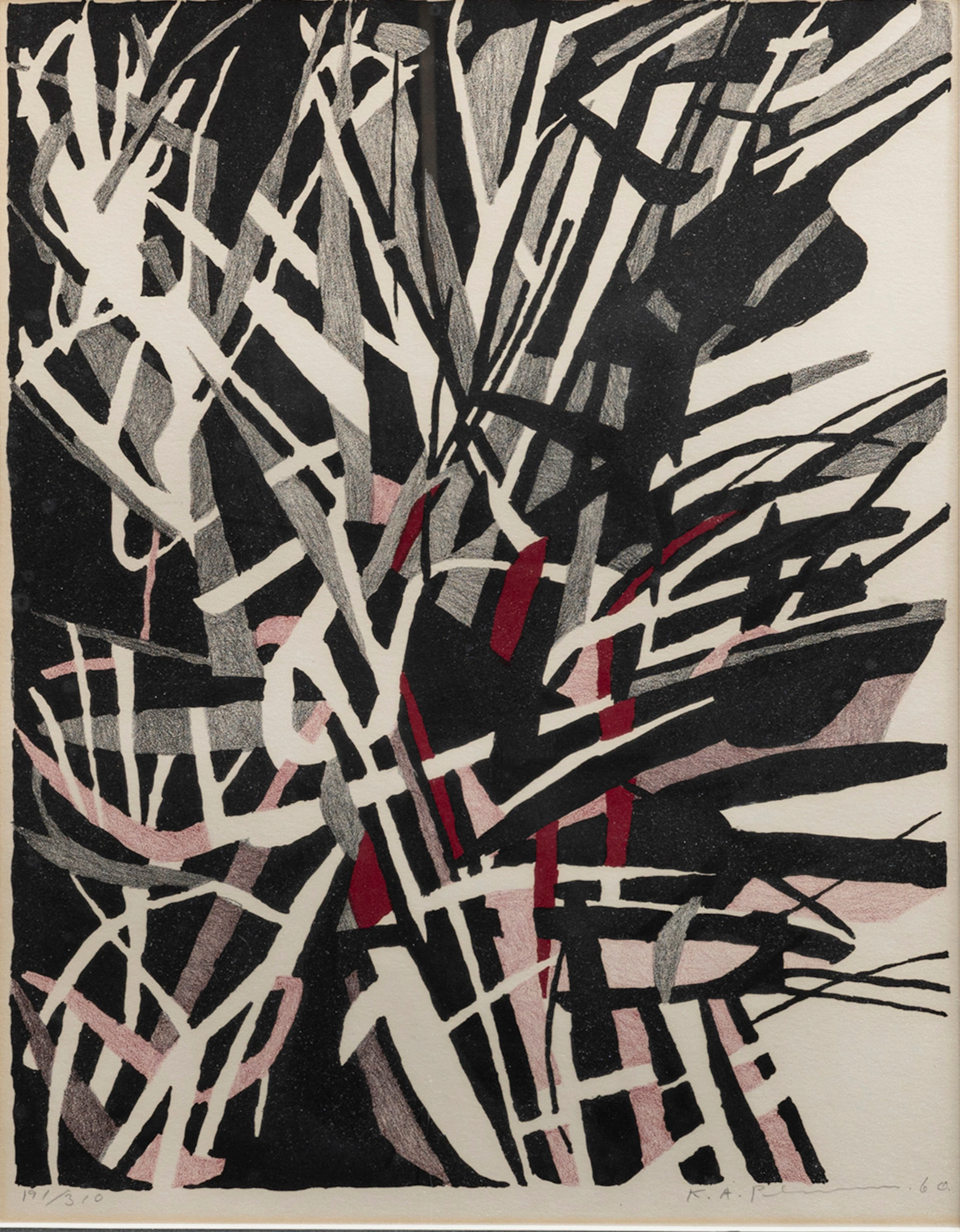 KARL AXEL PEHRSON. "Polonäs", färglitografi, signerad, numrerad 191/310