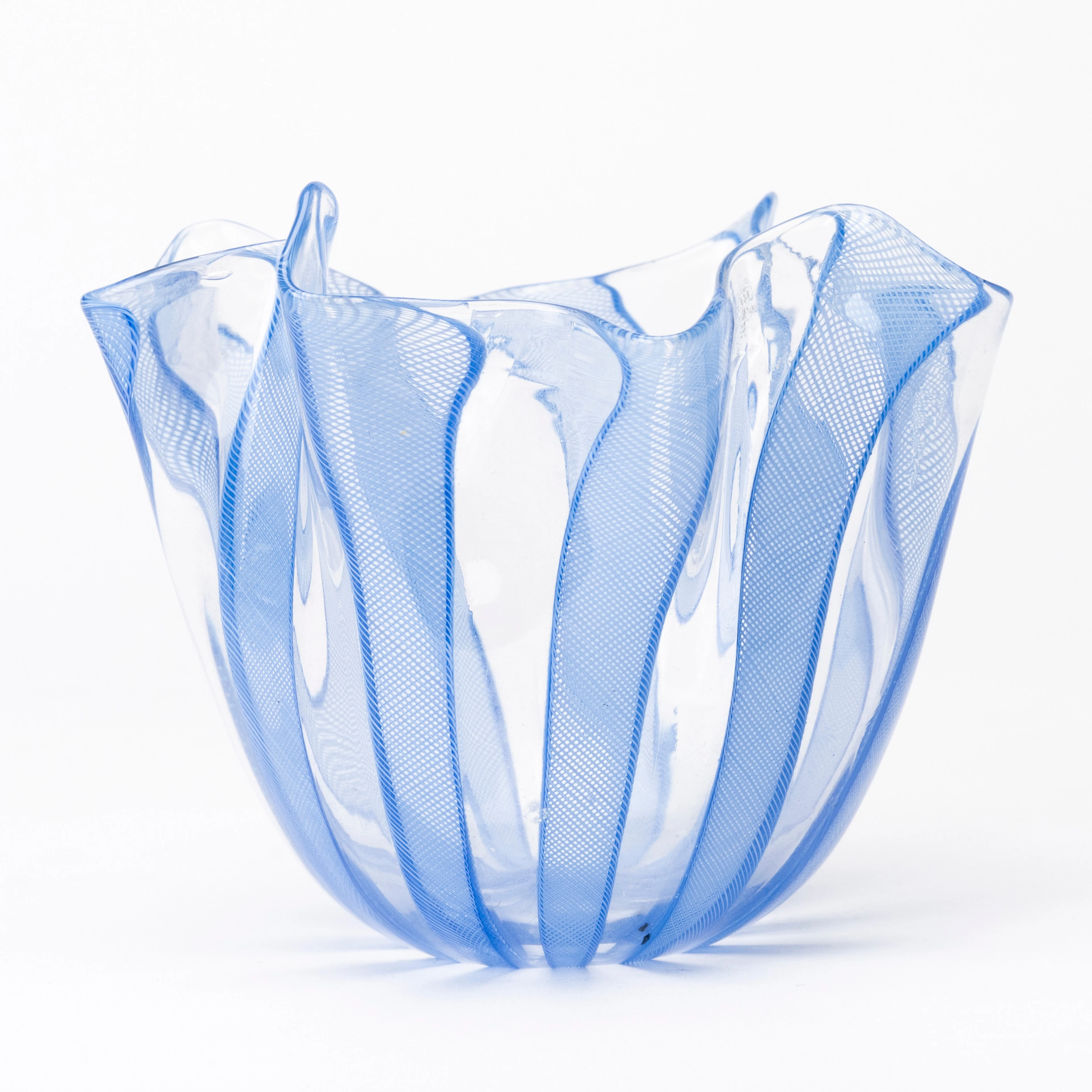 FAZZOLETTO, glas, latticino-teknik, Murano, Italien, 1900-talets mitt.