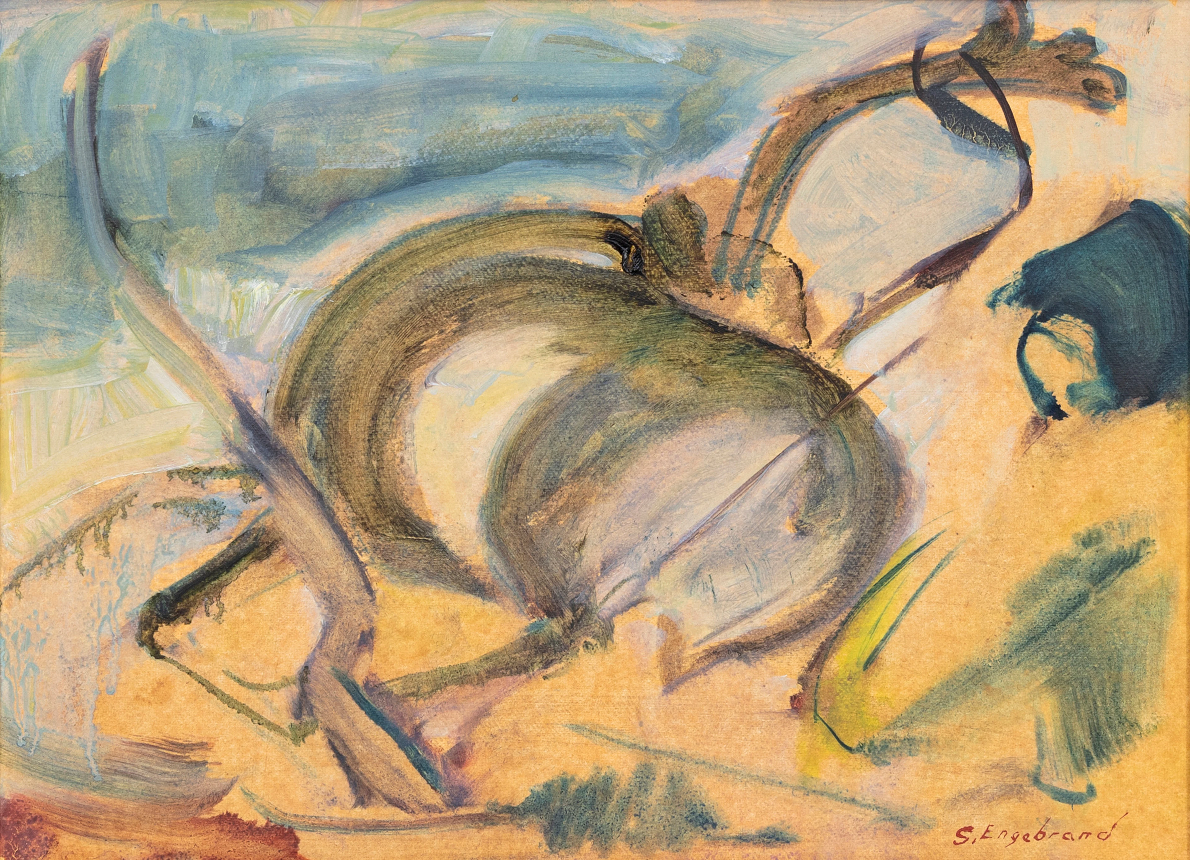 SVEN ENGEBRAND (1920-99). Abstrakt komposition, akvarell, signerad