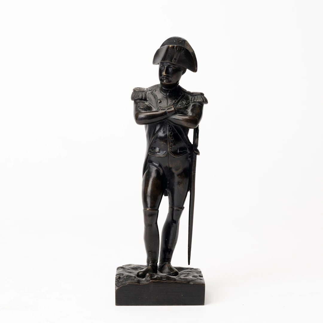 STATYETT, Napoleon I, patinerad brons, märkt Made in France, omkring