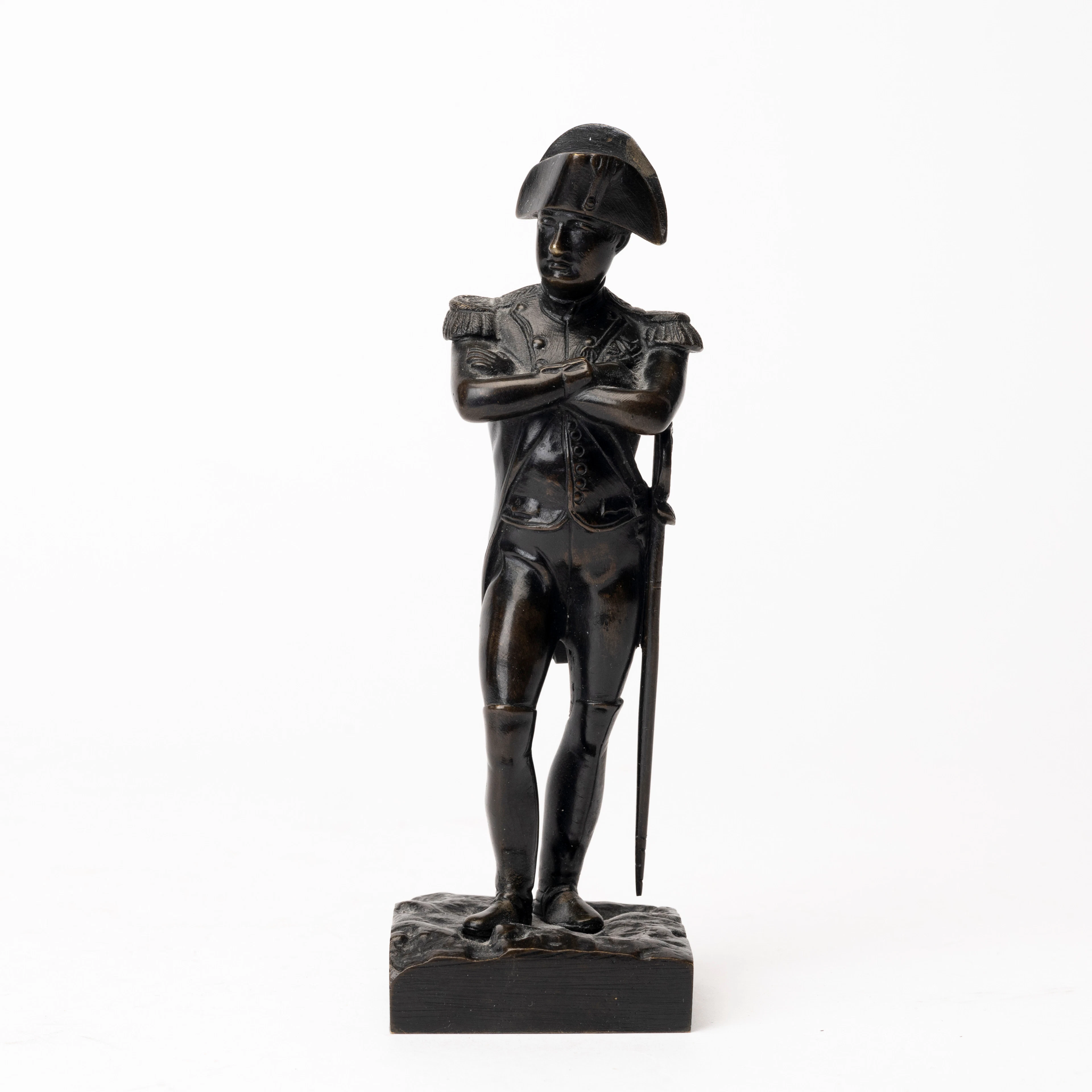 STATYETT, Napoleon I, patinerad brons, märkt Made in France, omkring