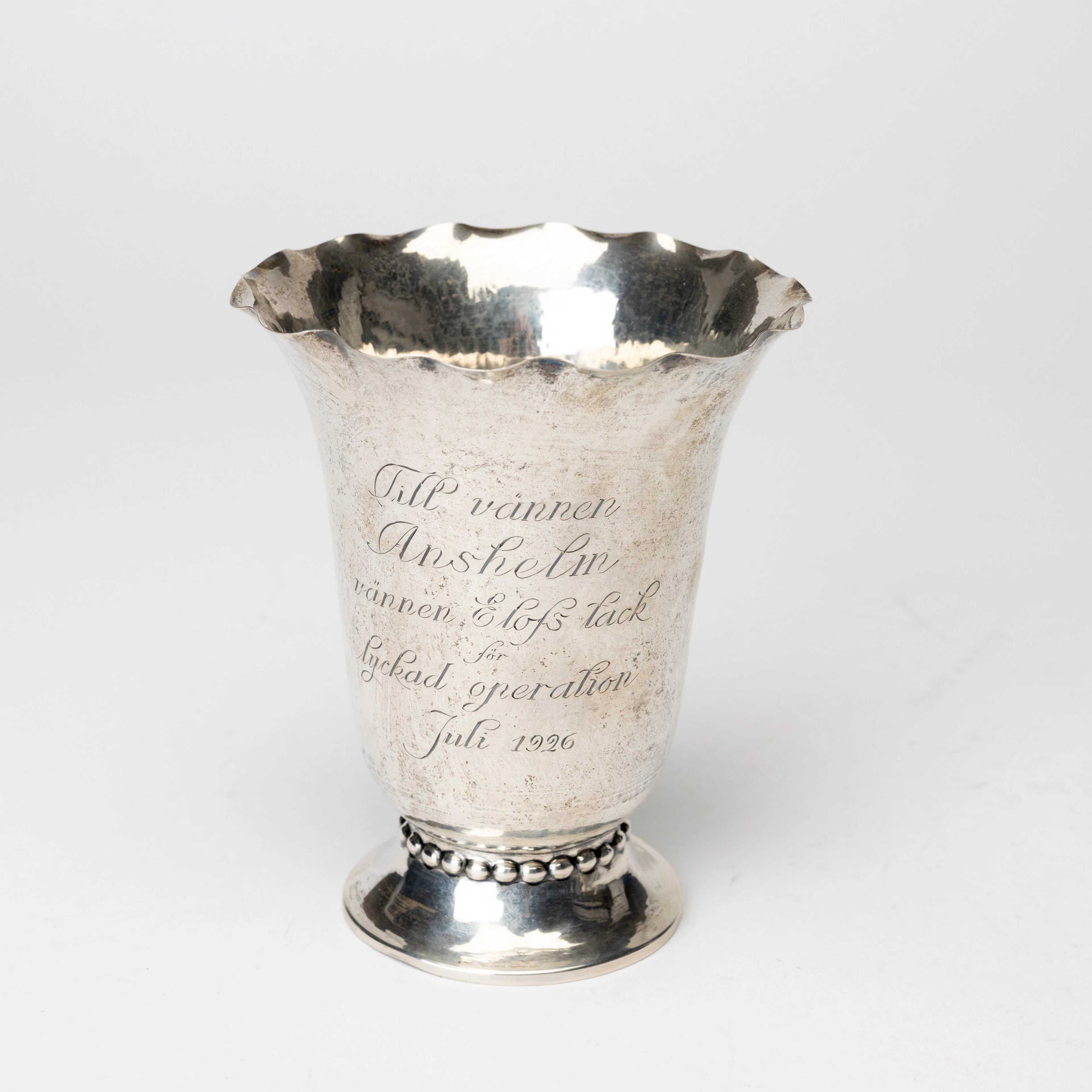 VAS på FOT, silver, Markströms Guldsmeds Ab K G, Upsala, 1926.
