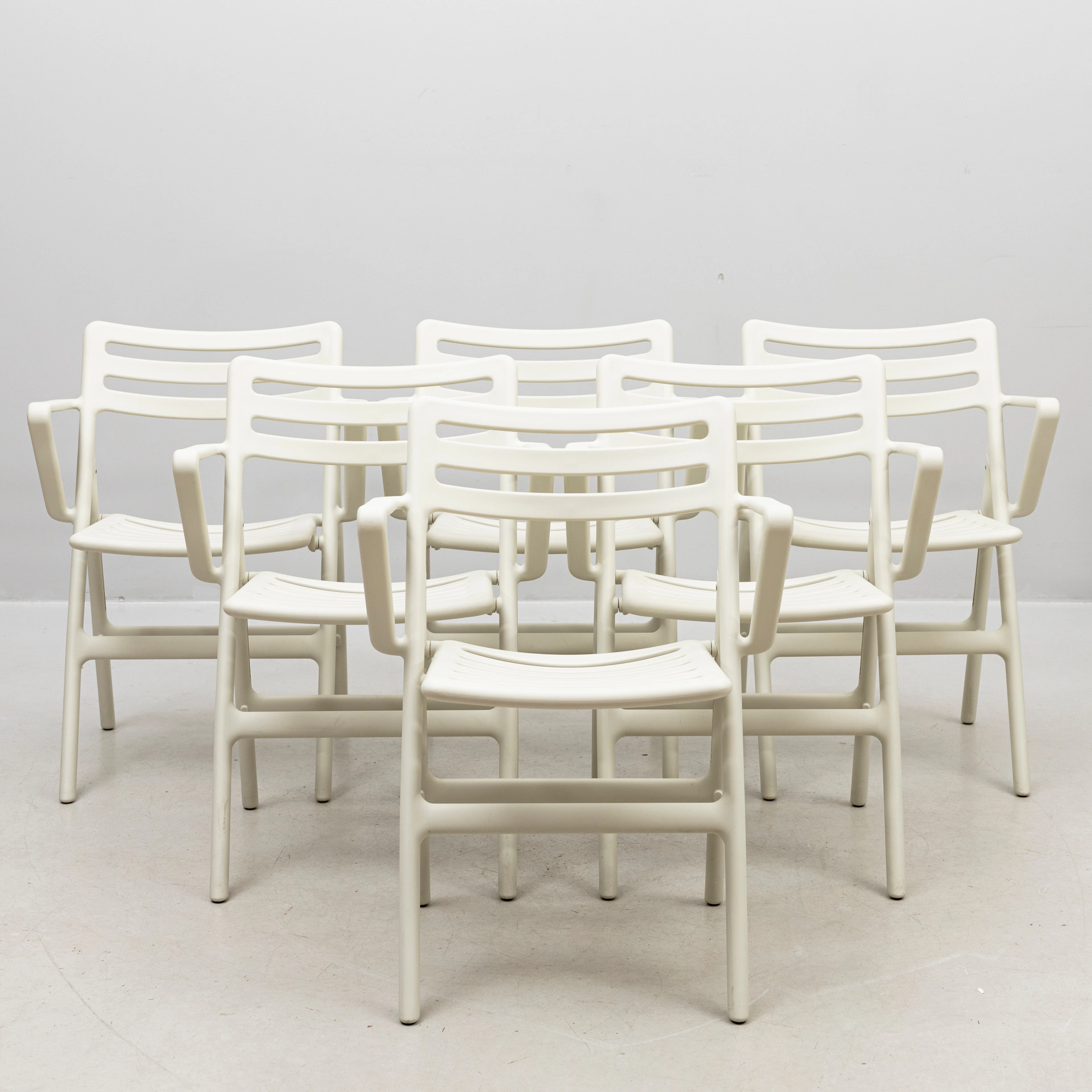 JASPER MORRISON. Karmstolar, 6 st, plast, "Folding Air-Chair", för