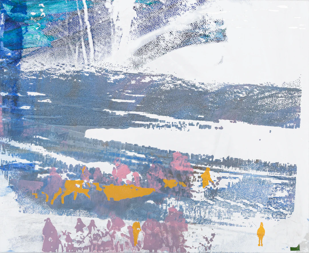 TOMAS COLBENGTSON (1957-). "Nordlamd", monotypi på aluminium, signerad