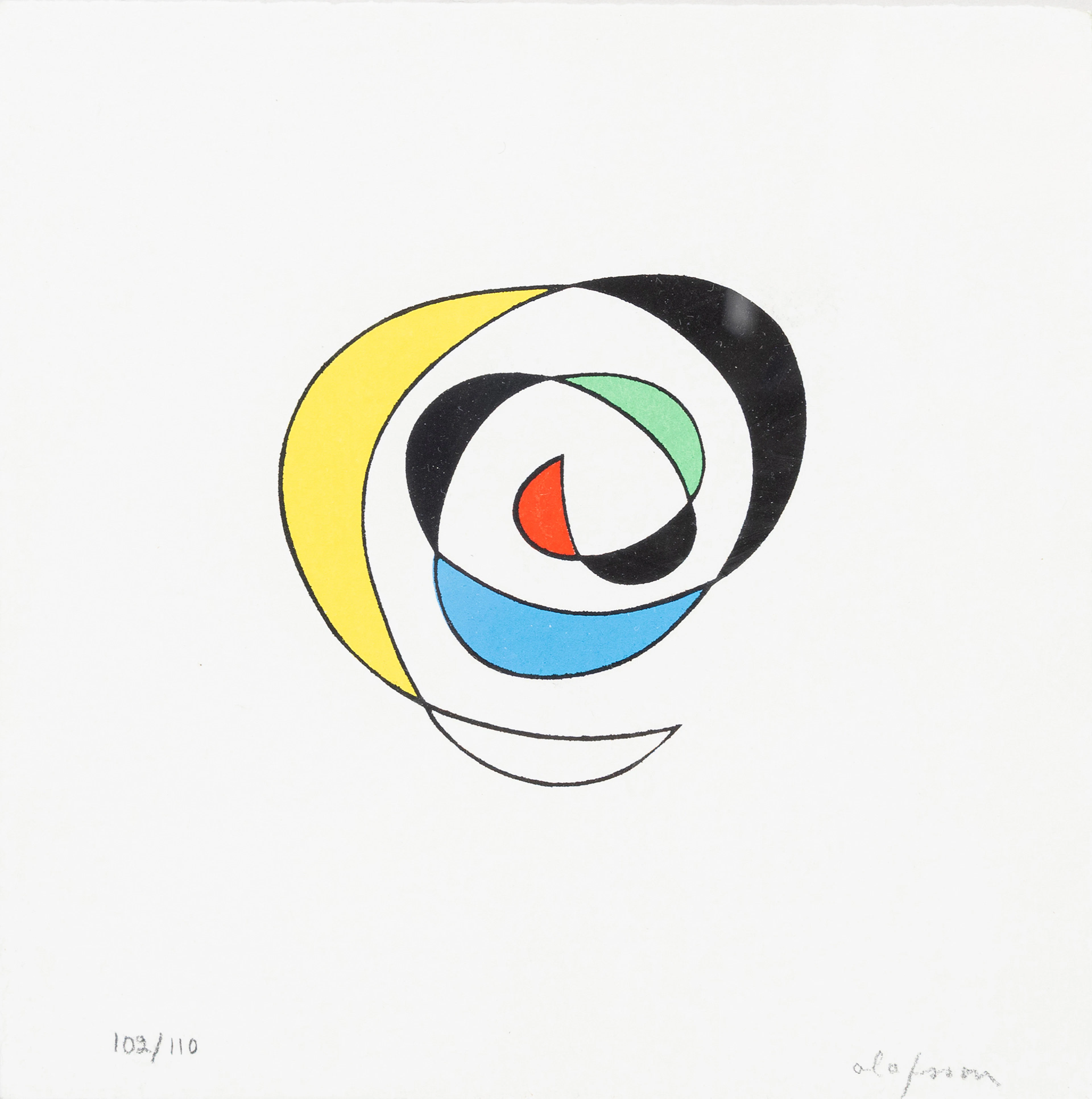 PIERRE OLOFSSON. Komposition, färglitografi, signerad, numrerad 102/110.