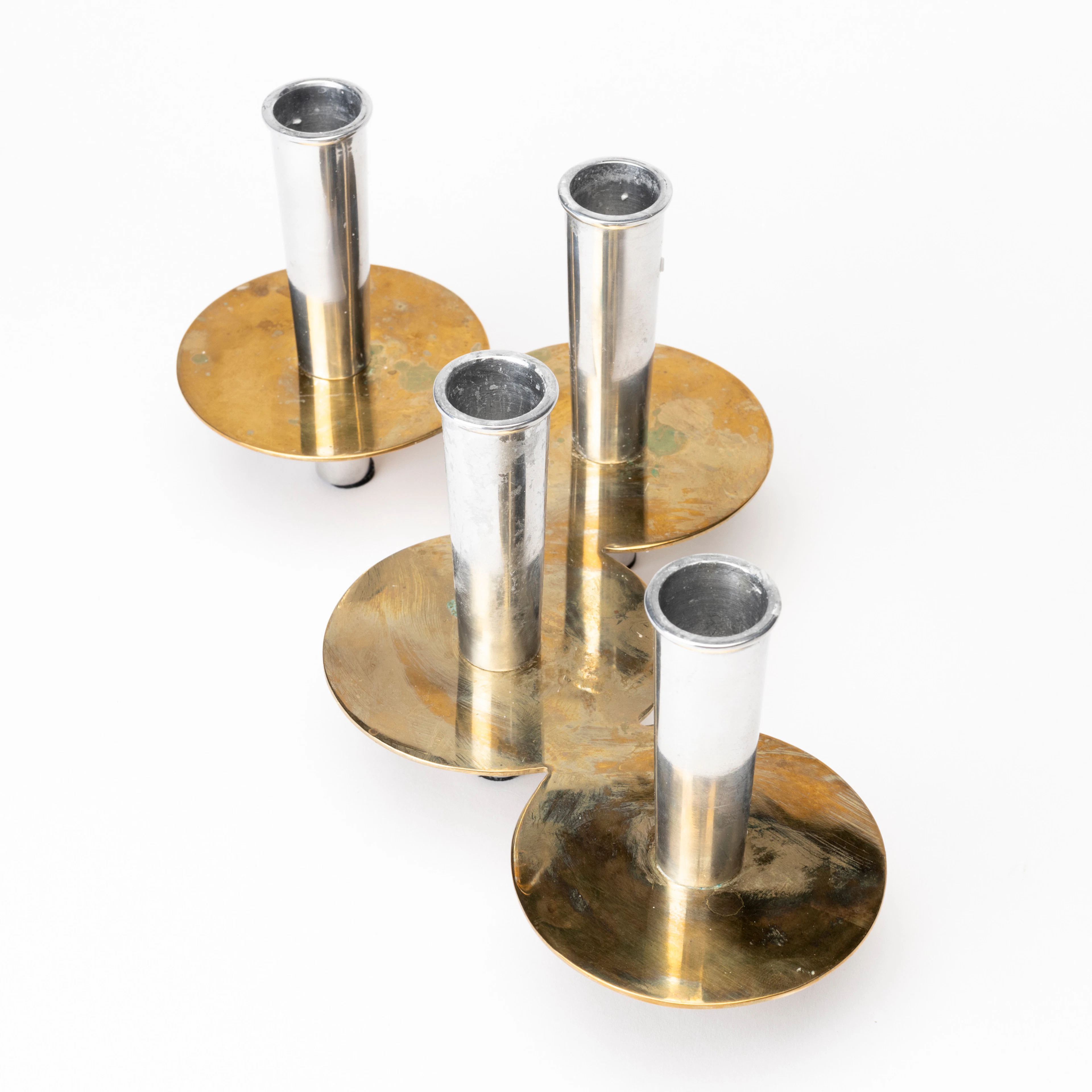 FILIPPA REUTERSWÄRD. Ljusstake, aluminium och mässing, "Kluster", för Klong.