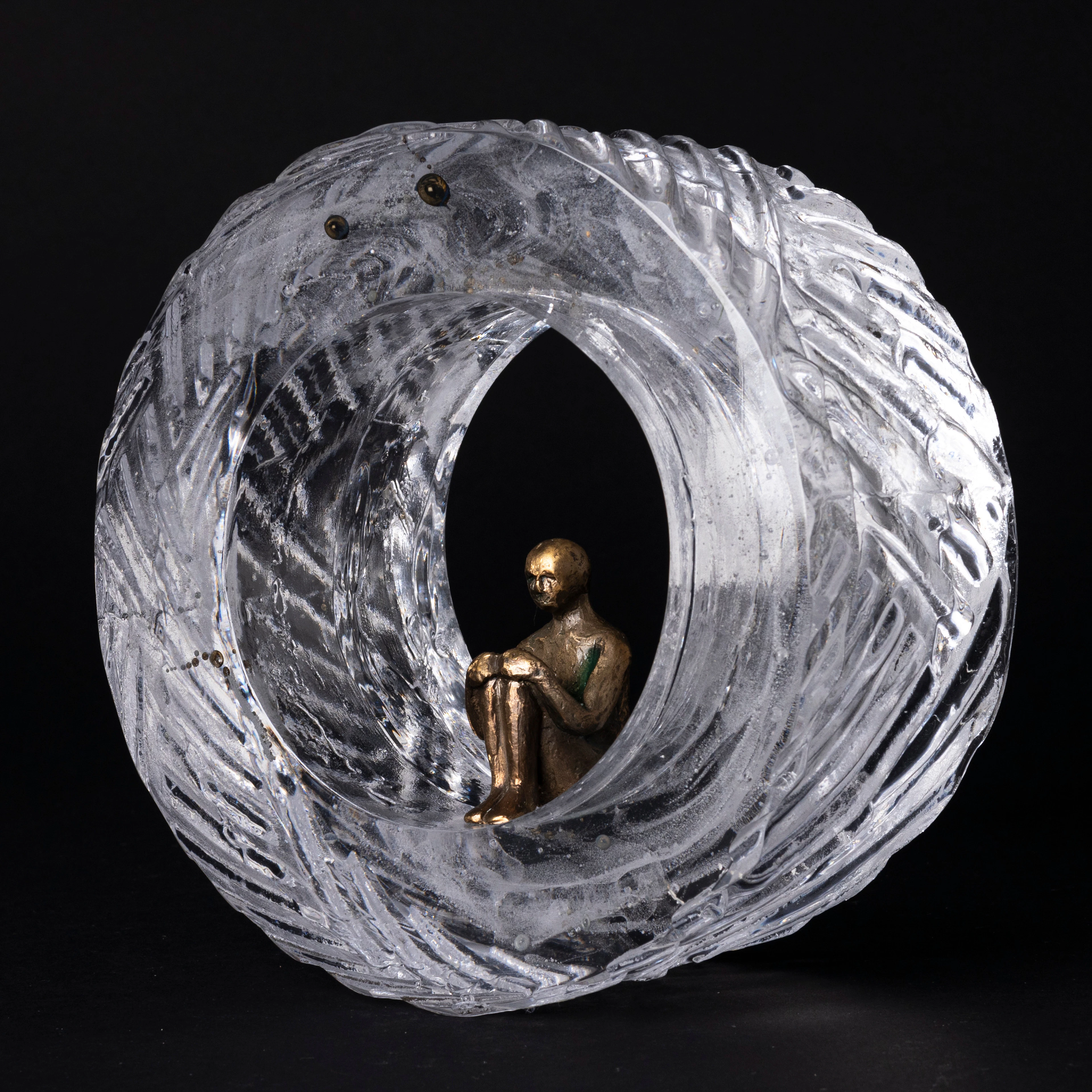 LENNART CHYTRAEUS (1952-). Skulptur, glas och metall, ur serien "Livets