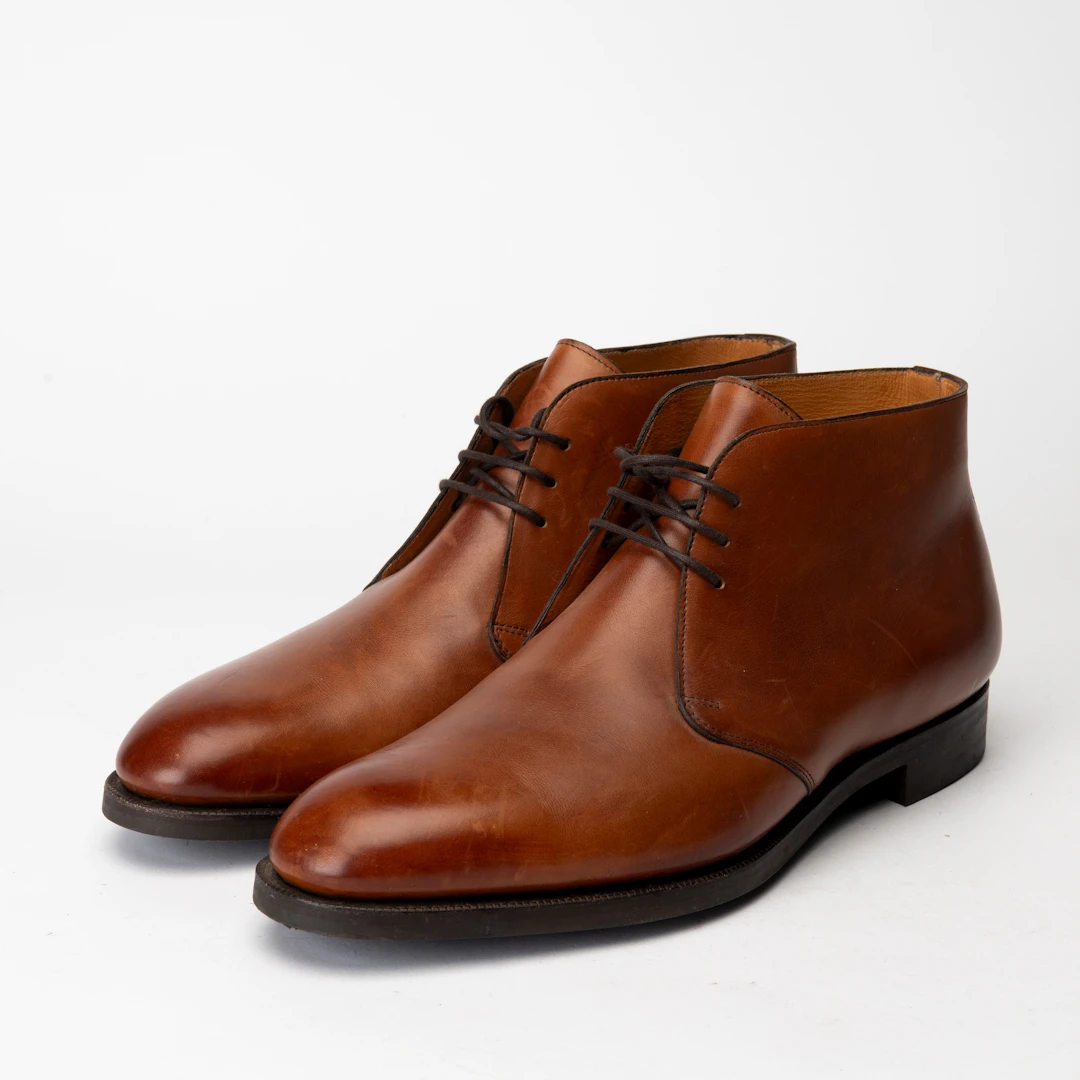 EDWARD GREEN. Skor, ett par, Chukka boot, cognacfärgat läder, Northampton