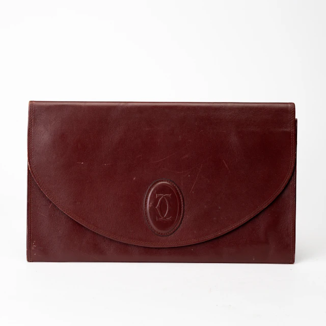 CARTIER. Clutch/Kuvertväska, läder, brickmärkt le Must de Cartier