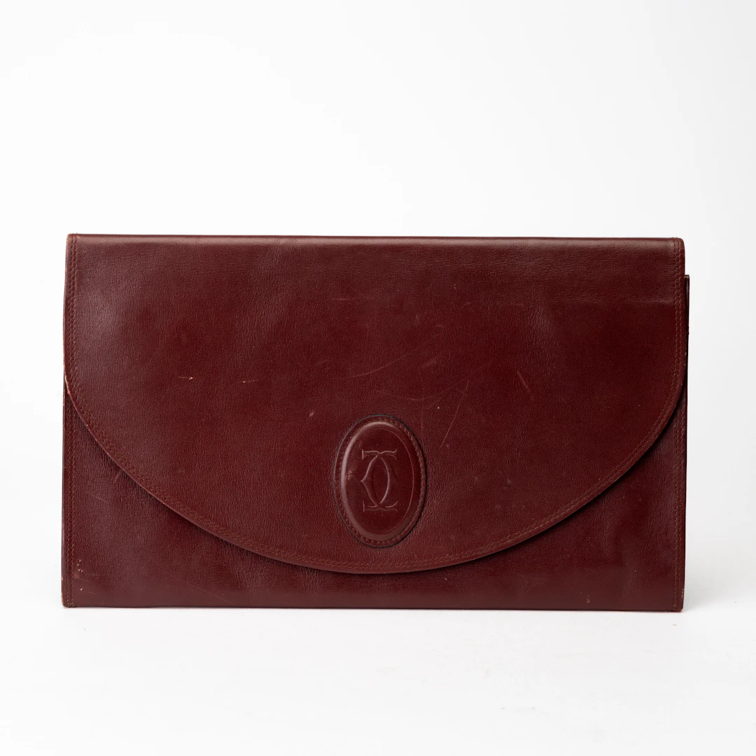 CARTIER. Clutch/Kuvertväska, läder, brickmärkt le Must de Cartier