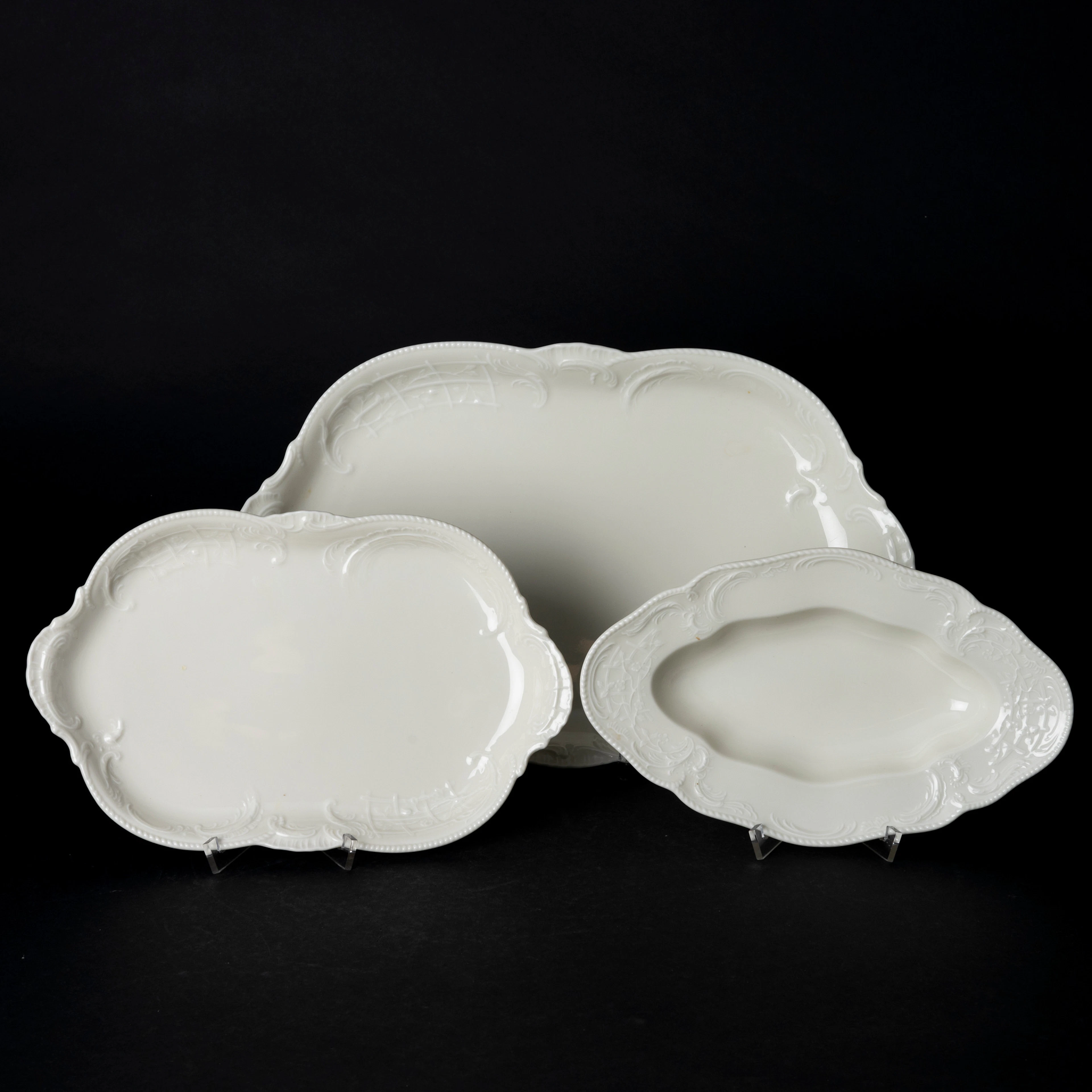 UPPLÄGGNINGSFAT, 3 st, porslin, Snassouci, Rosenthal, Tyskland.