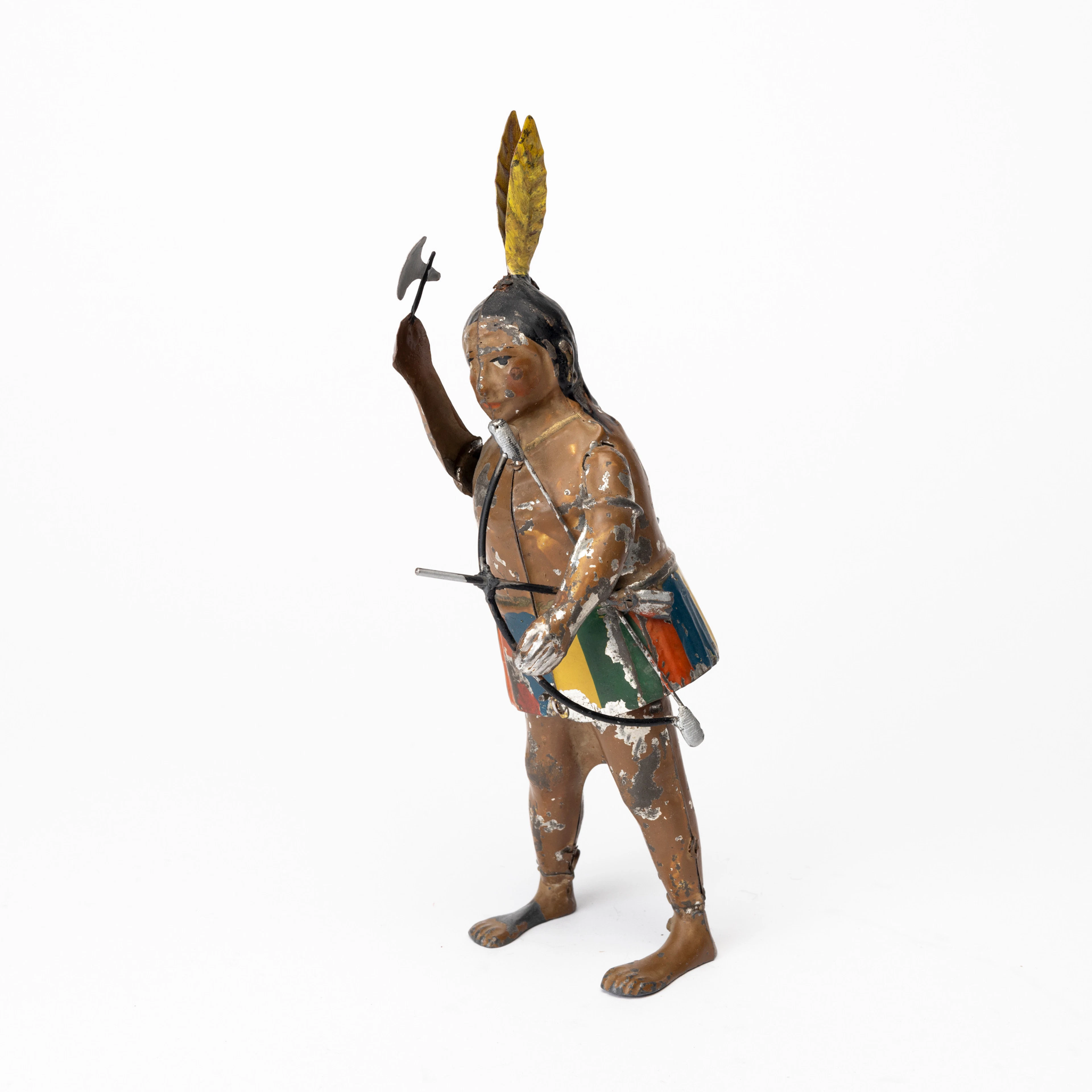 GÜNTHERMANN indian native american , målad plåt, urverk, Tyskland.