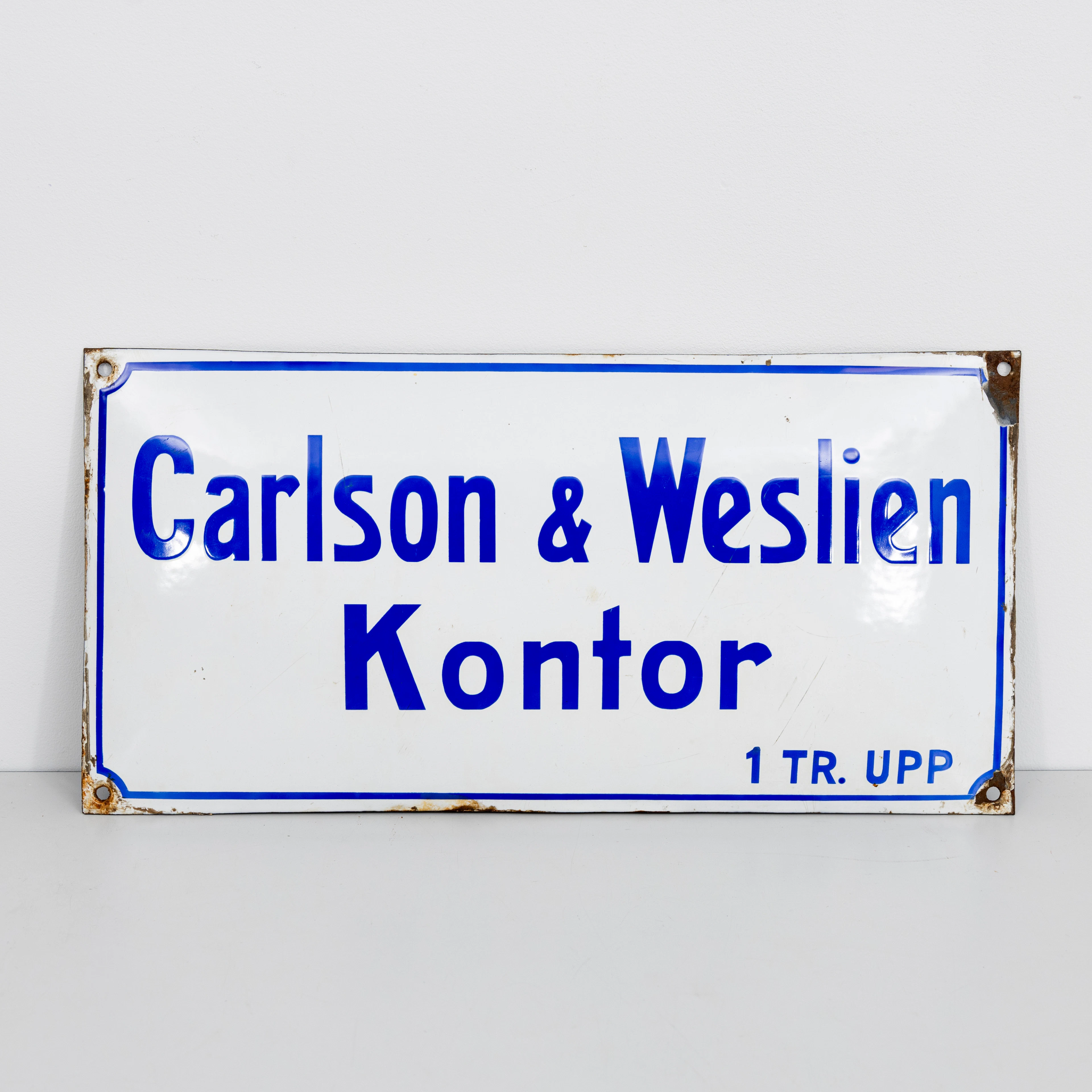 CARLSON & WESLIEN KONTOR, emaljskylt.