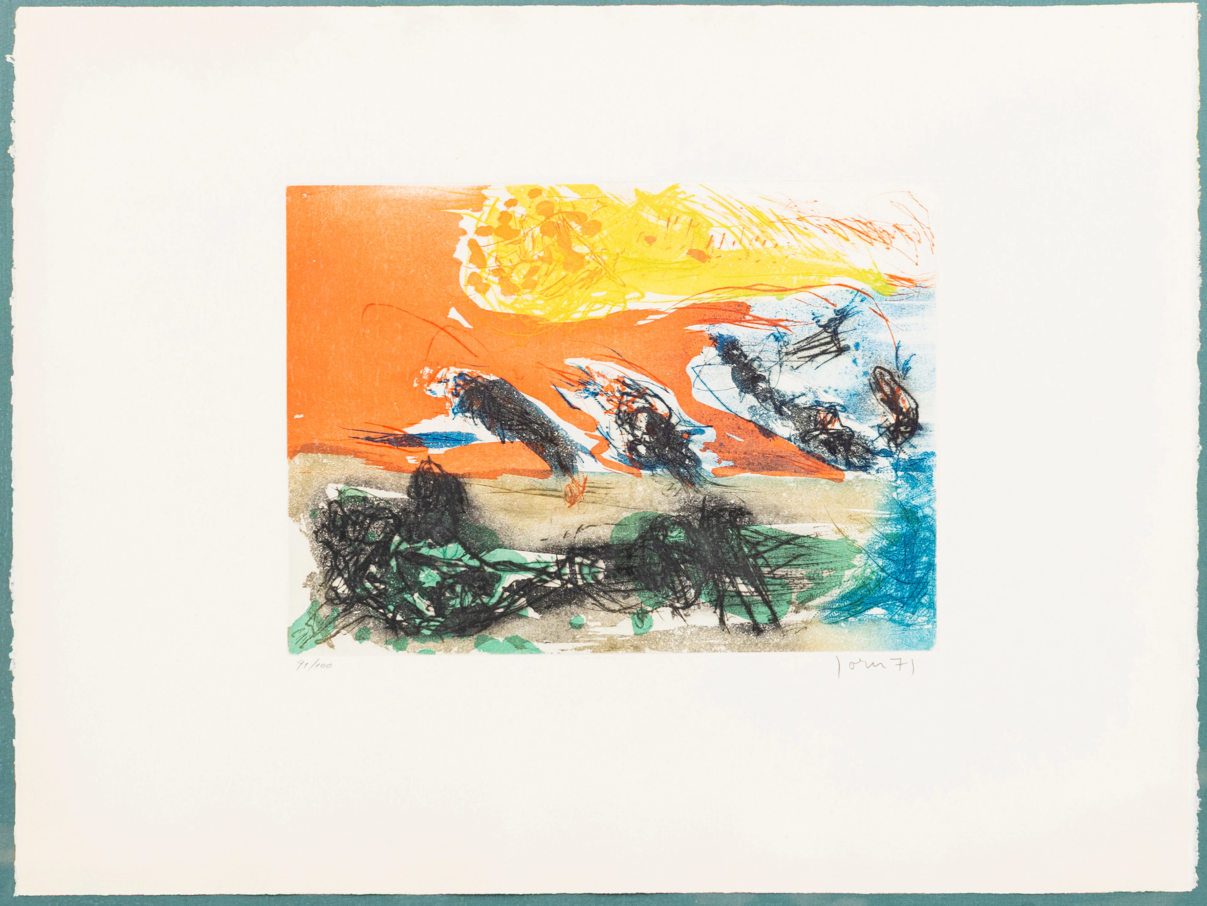 ASGER JORN. "Miel en lune", färgetsning, ur mappen "Entrée de Secours"