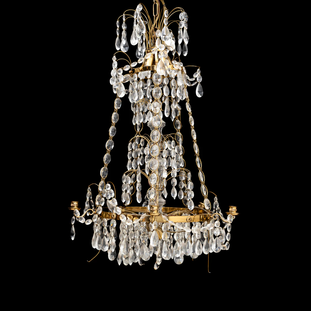 LJUSKRONA, sengustaviansk stil, Haga modell, 1900-tal. Höjd ca 85 cm.