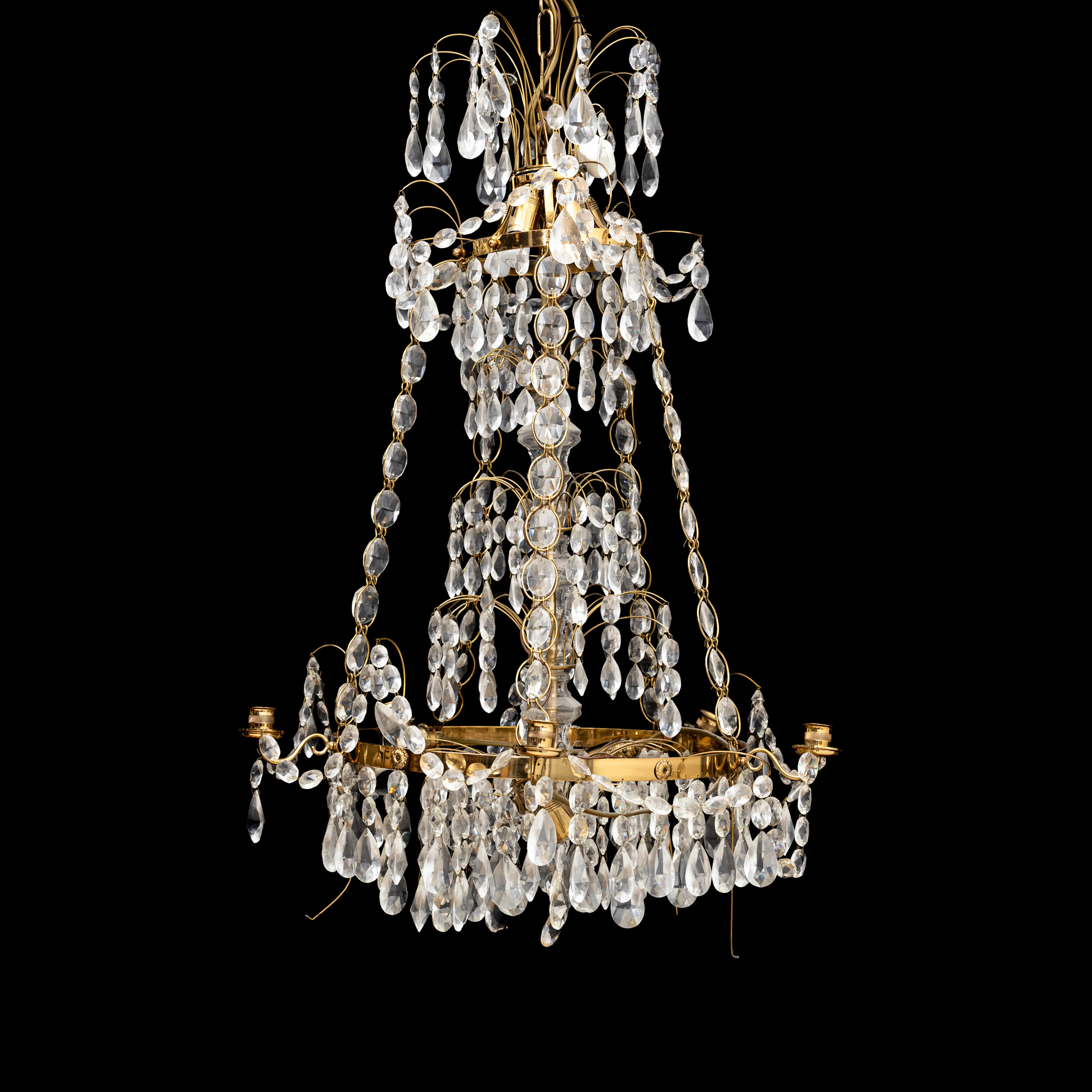 LJUSKRONA, sengustaviansk stil, Haga modell, 1900-tal. Höjd ca 85 cm.