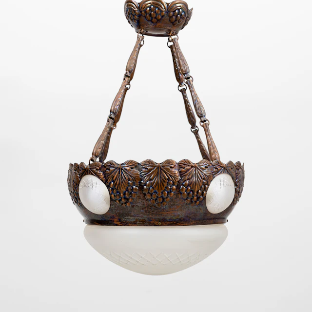 TAKLAMPA, koppar, Jugend, 1900-talets mitt.