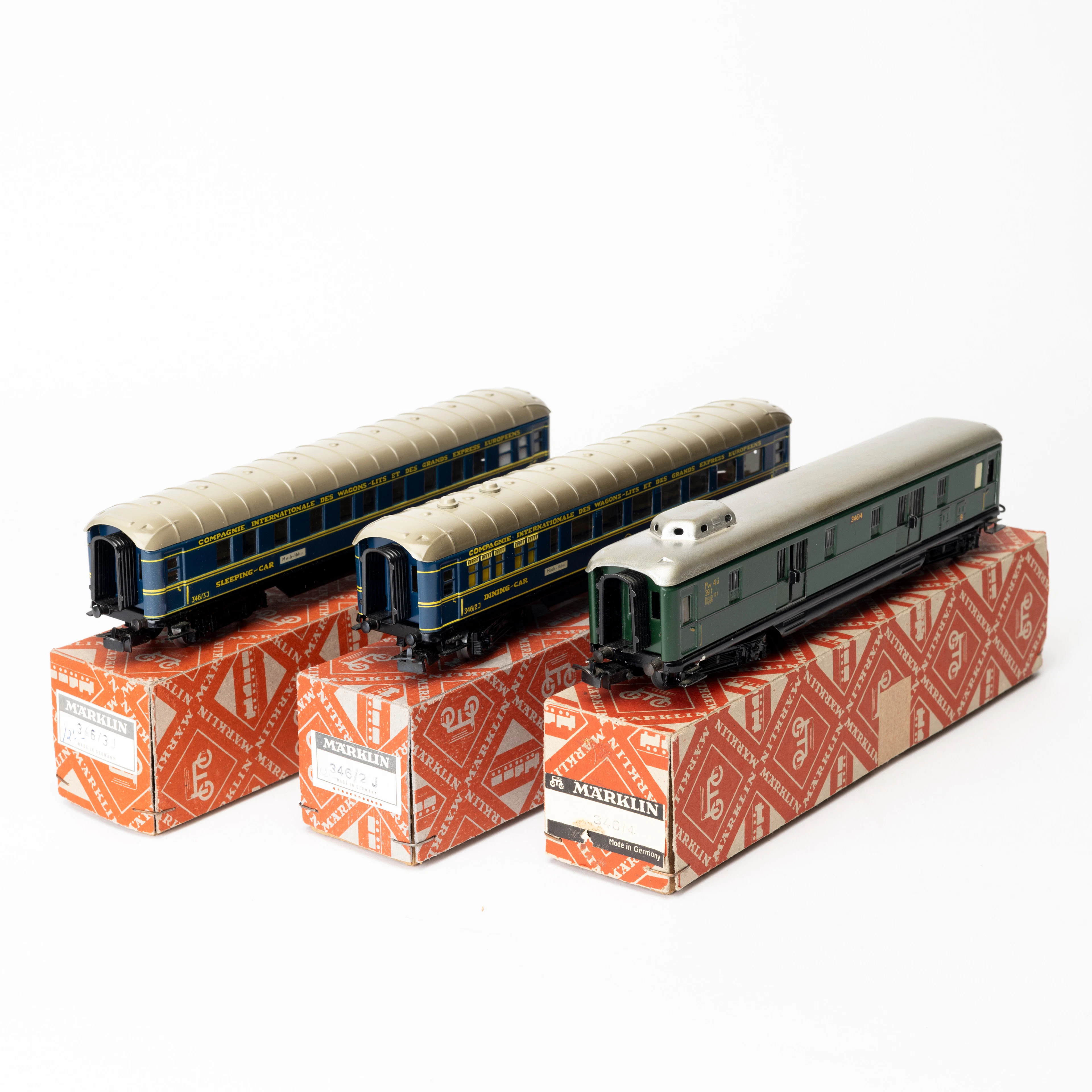 MÄRKLIN 3 st 346-vagnar, originalkartonger.