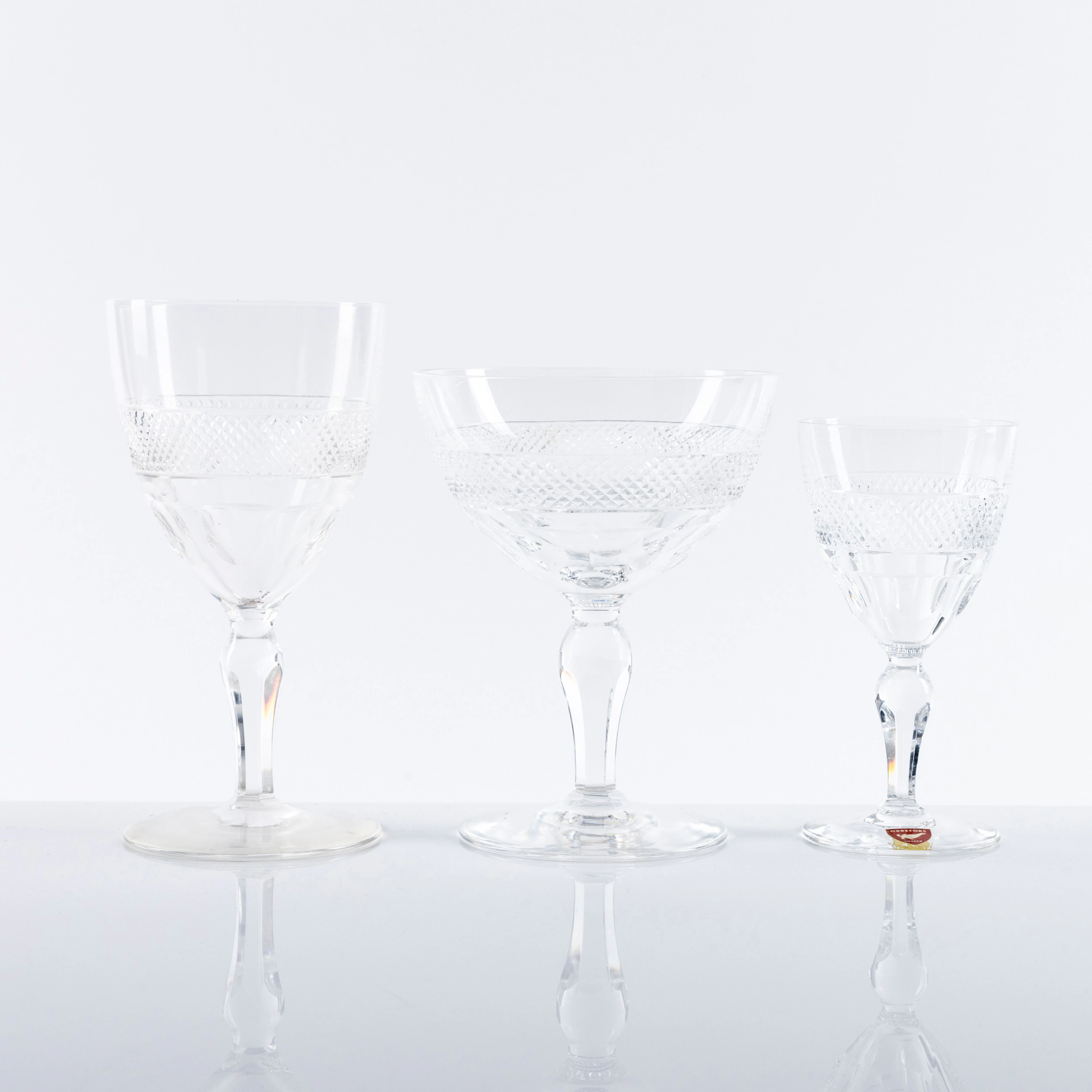 EDWARD HALD. 35 delar, glasservis, "Rio", Orrefors, signerade.