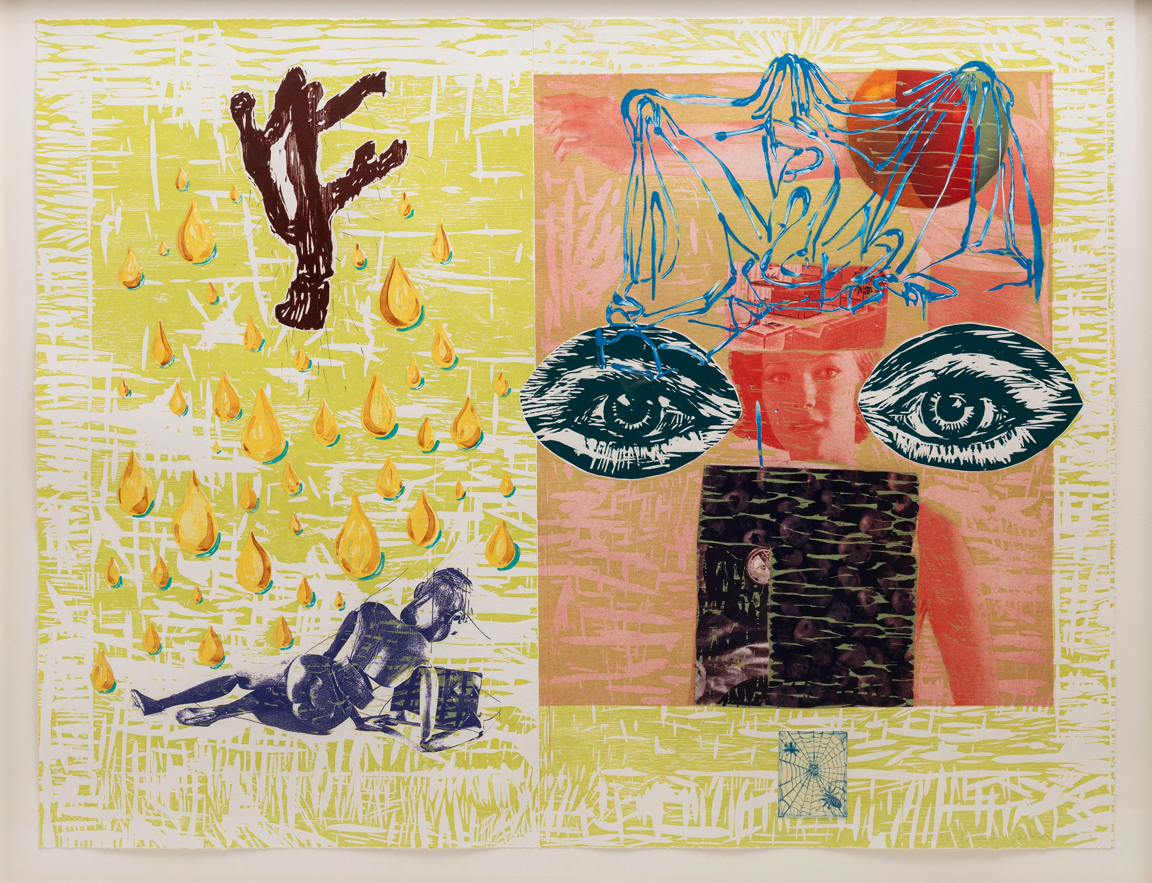 DAVID SALLE. "Fast and slow", färglitografi, signerad, numrerad och