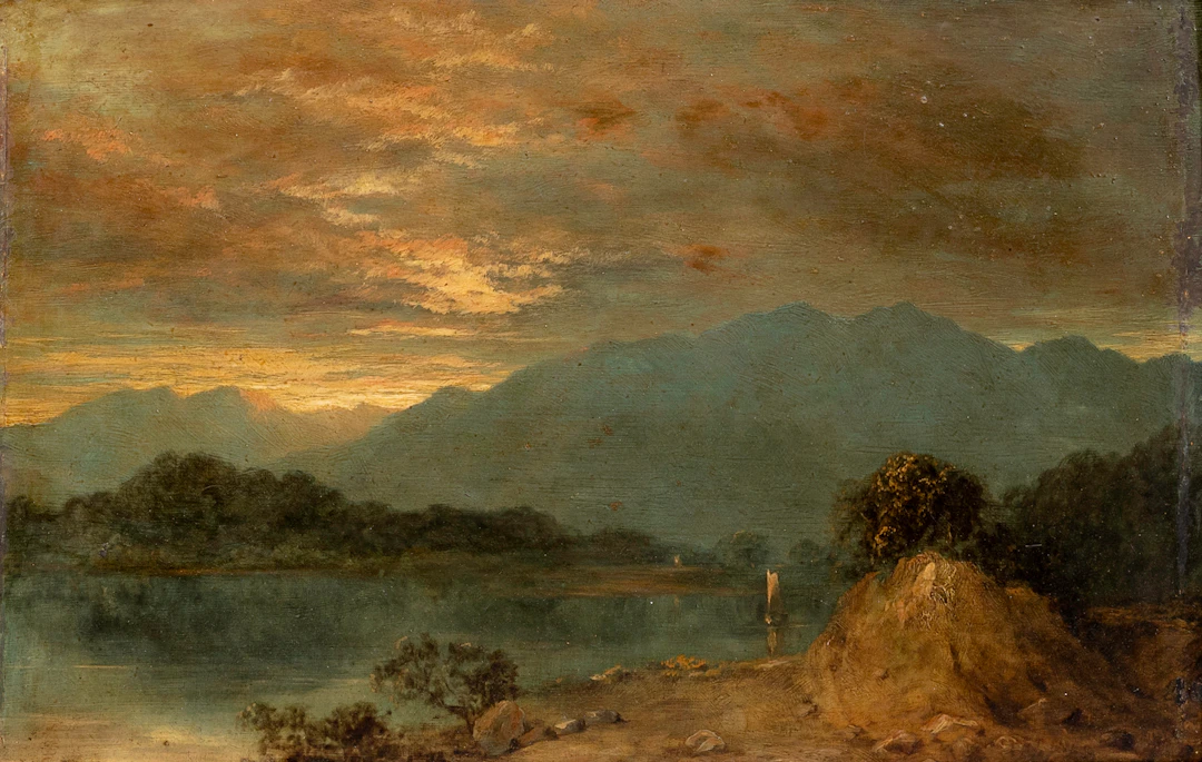 JOHN HARPER. "Highland scene" kopia efter Horatio McCulloch, 1800-tal.