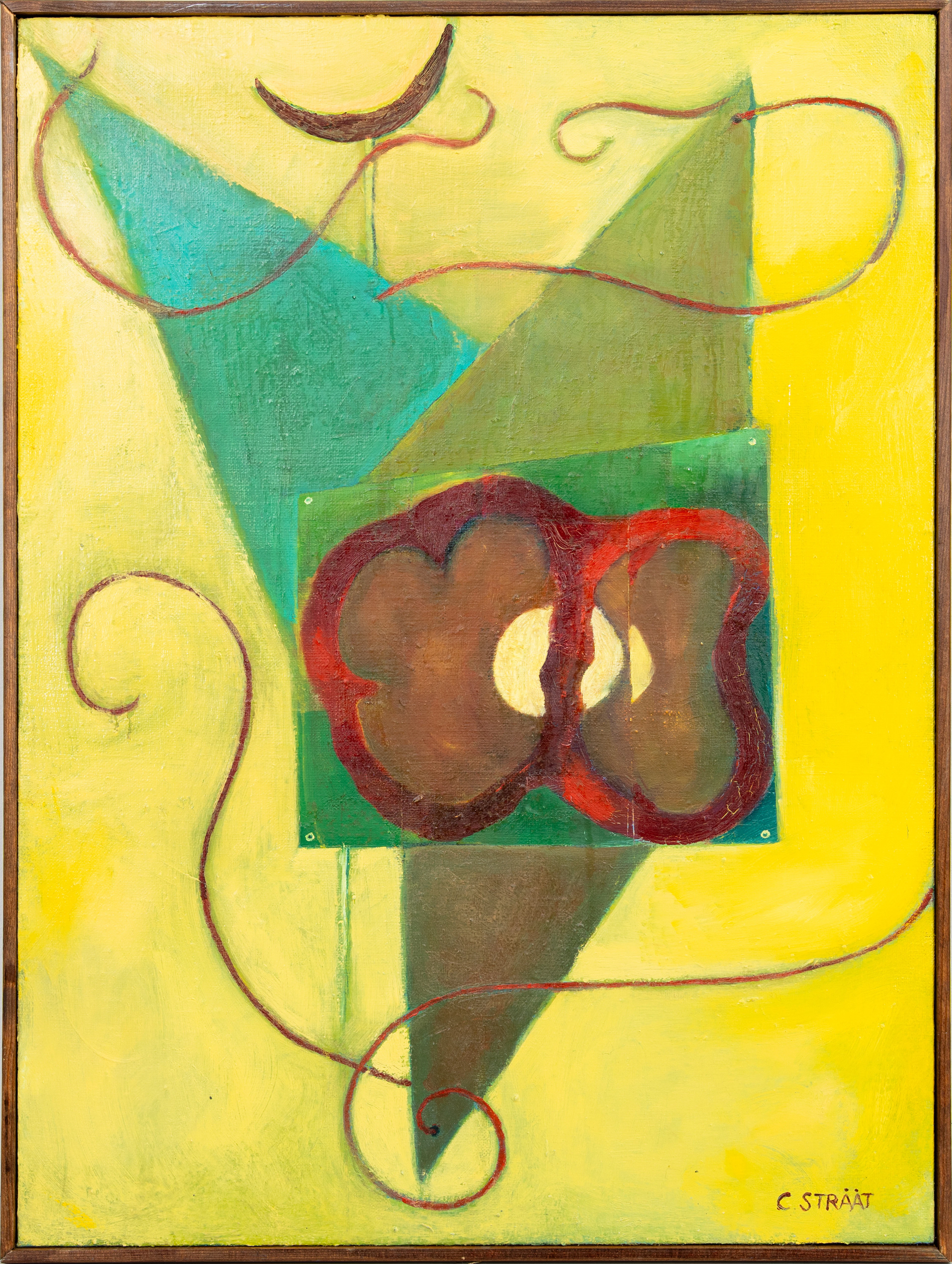 OIDENTIFIERAD KONSTNÄR. Komposition, olja på duk, signerad C Strååt.