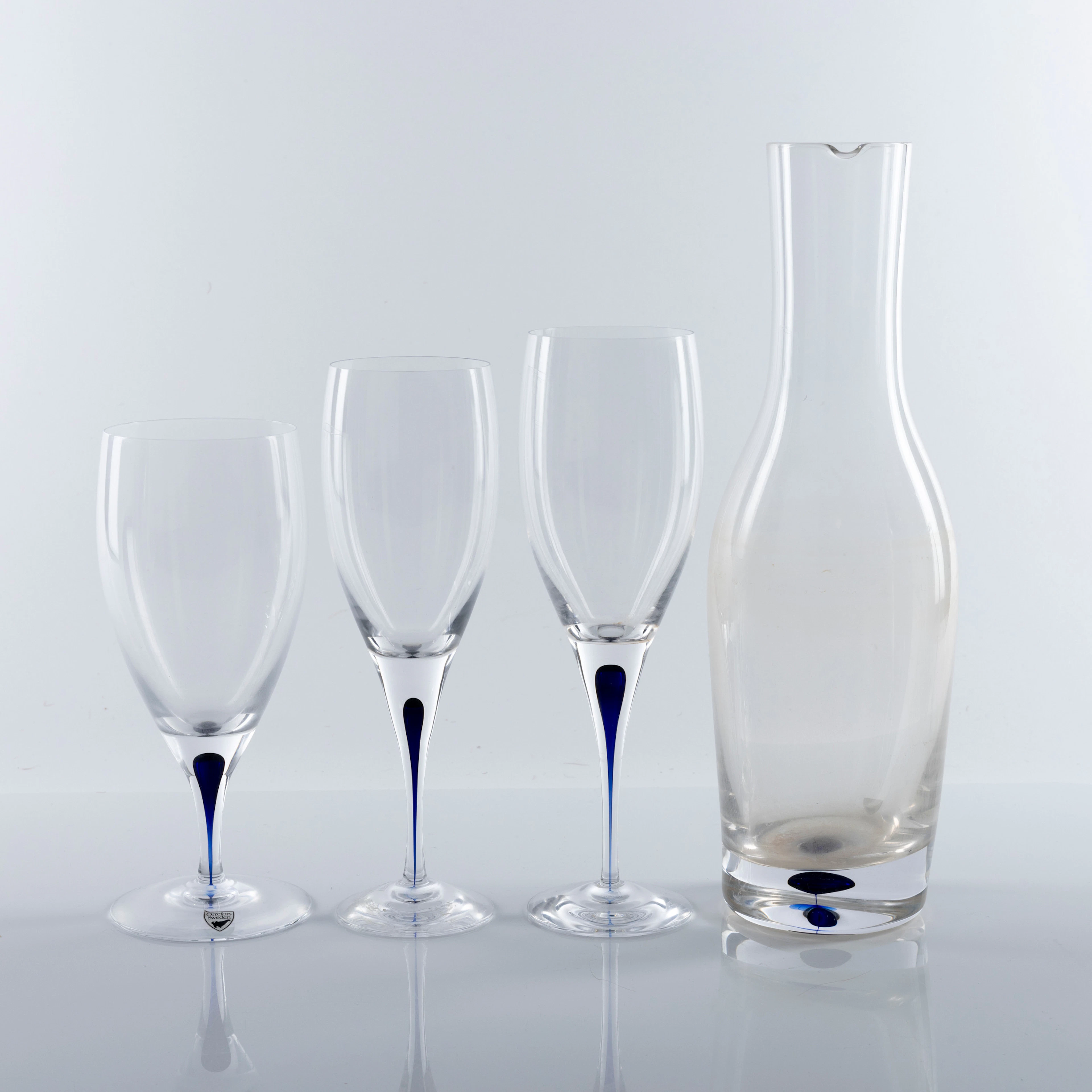ERIKA LAGERBIELKE. Dryckesservis, 22 delar , glas, "Intermezzo", Orrefors.