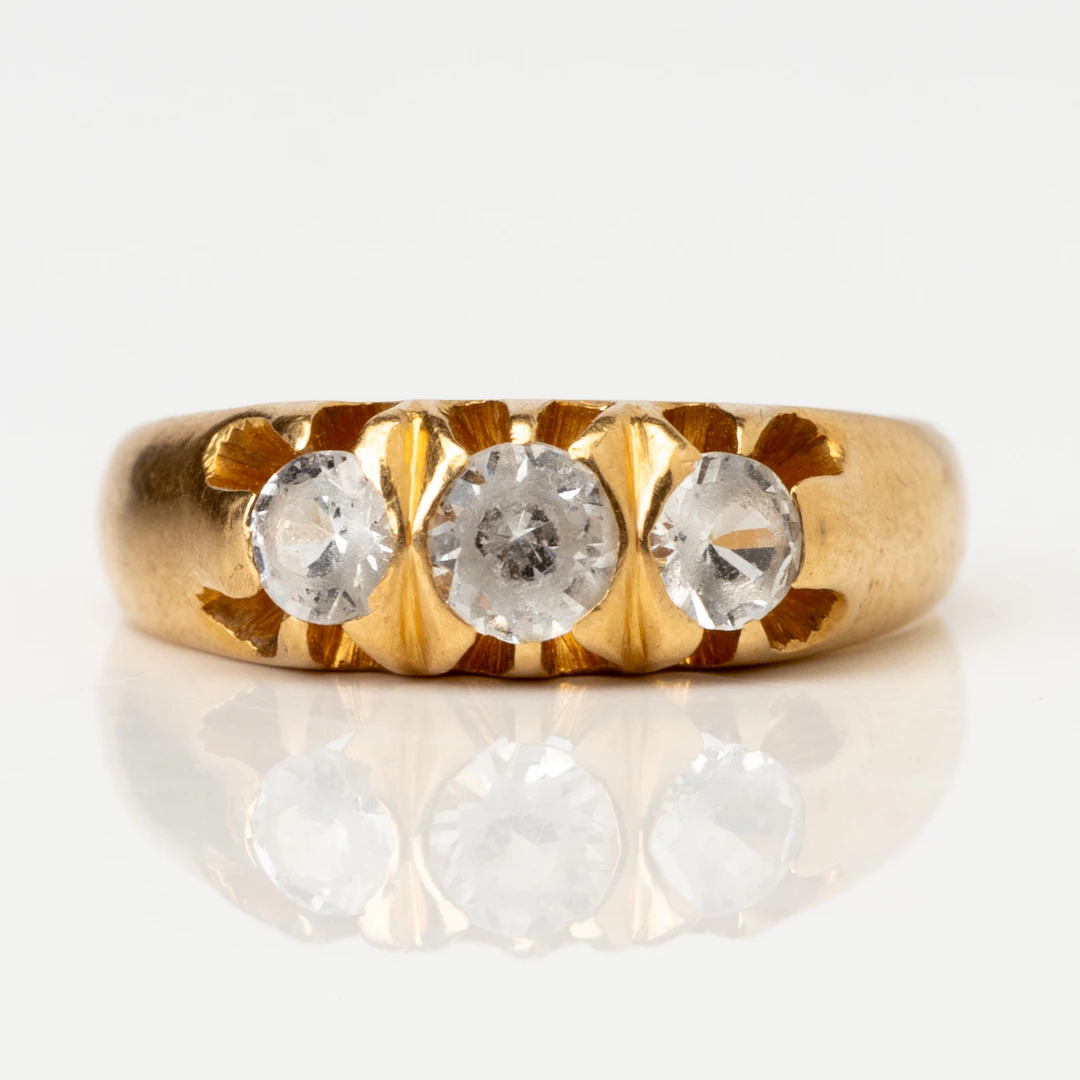 RING, 18k guld med vita stenar, BEF, 1956.