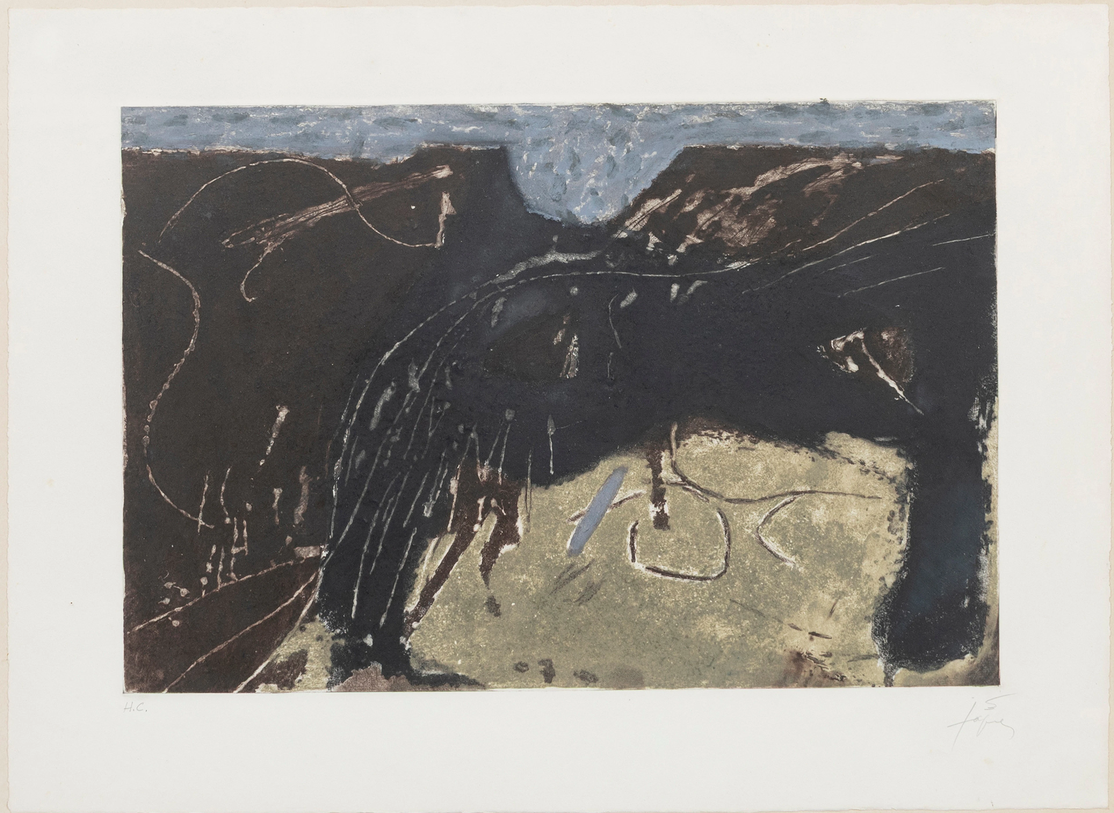 ANTONI TÀPIES (1923-2012). Komposition, färglitografi, ur serien "La