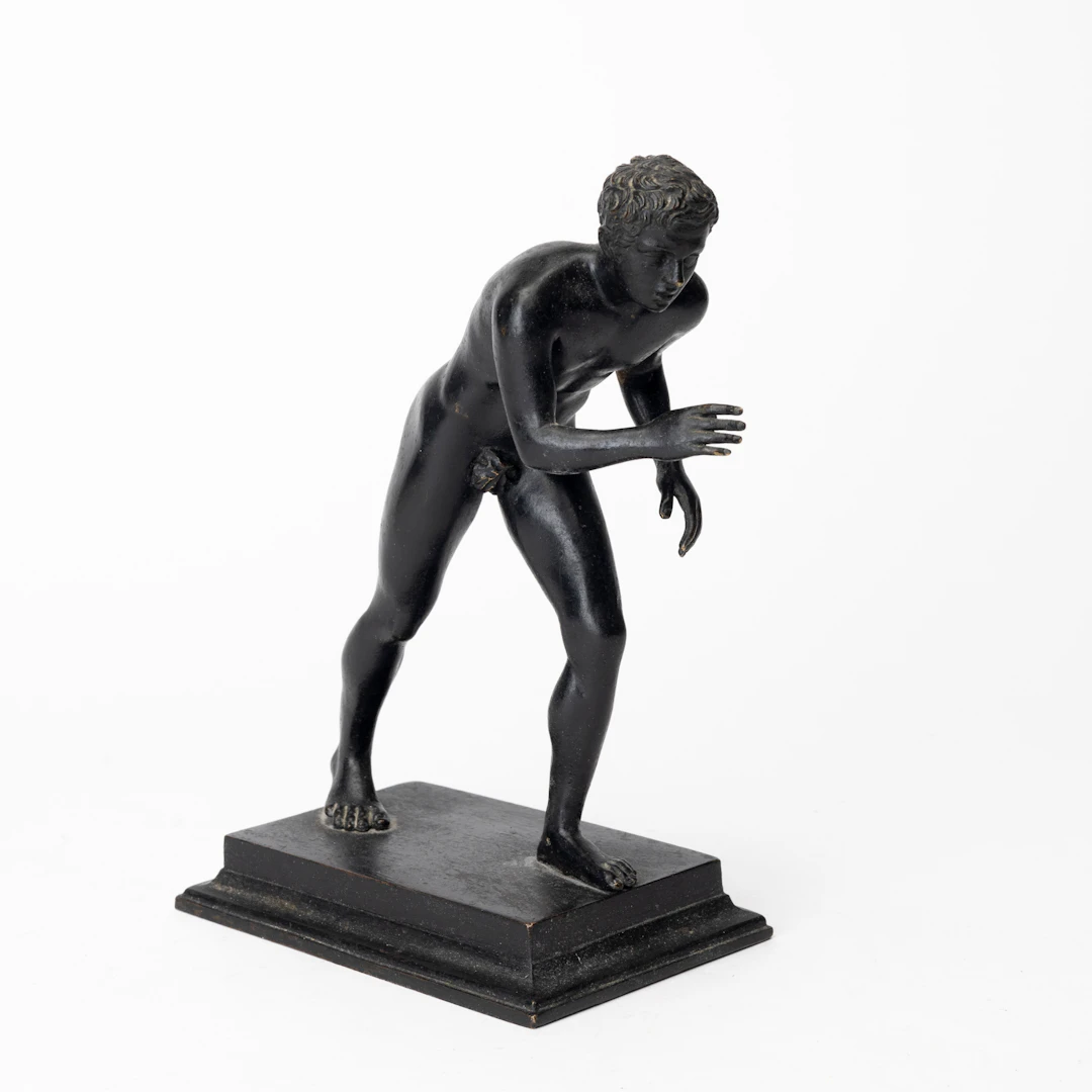 SKULPTUR, patinerad brons, löpare, efter original av Gennaro Chiurazzi