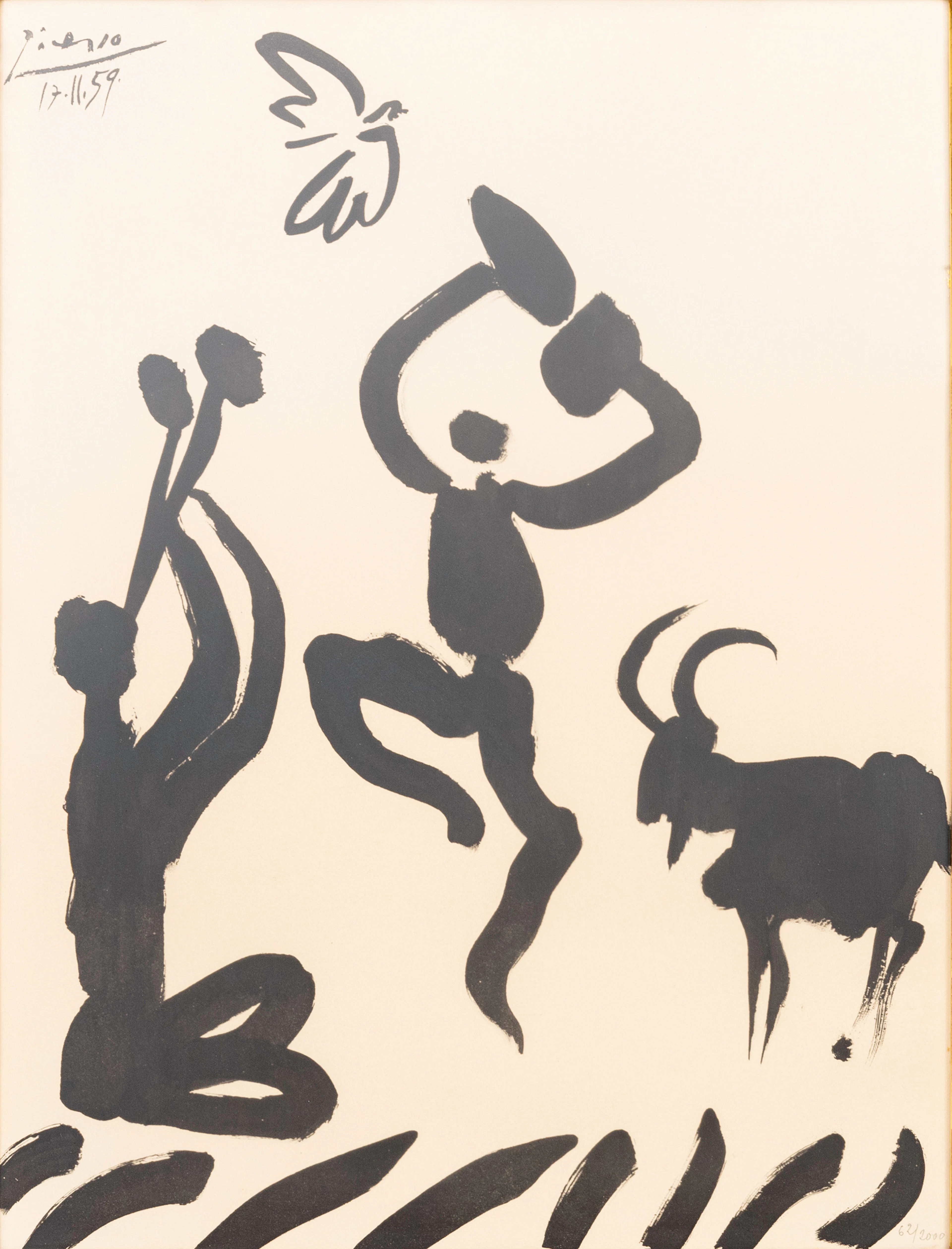 PABLO PICASSO. EFTER. "La Danse du Berger", litografi, signerad och
