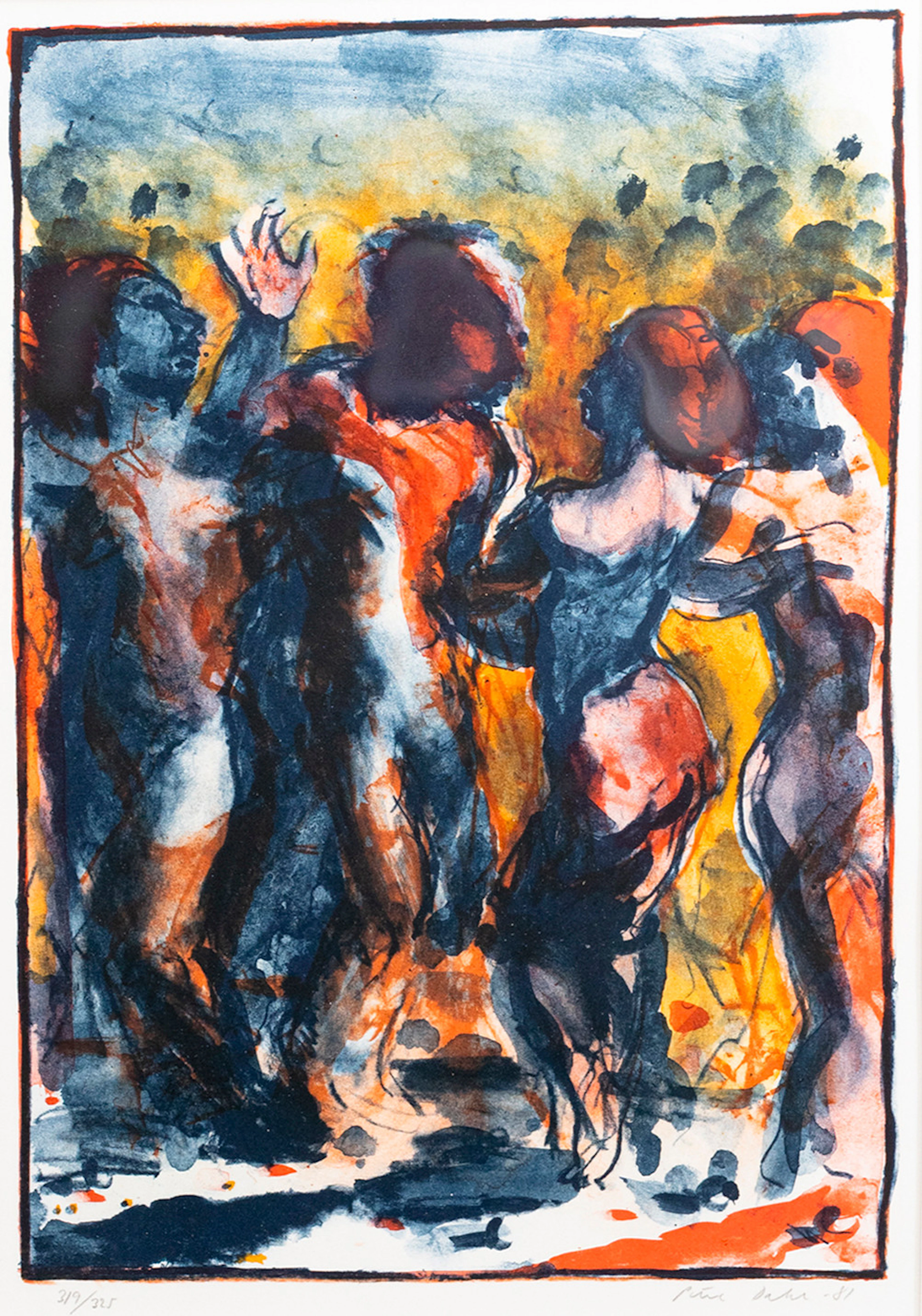 PETER DAHL. Figurkomposition, färglitografi, signerad, numrerad 319/325