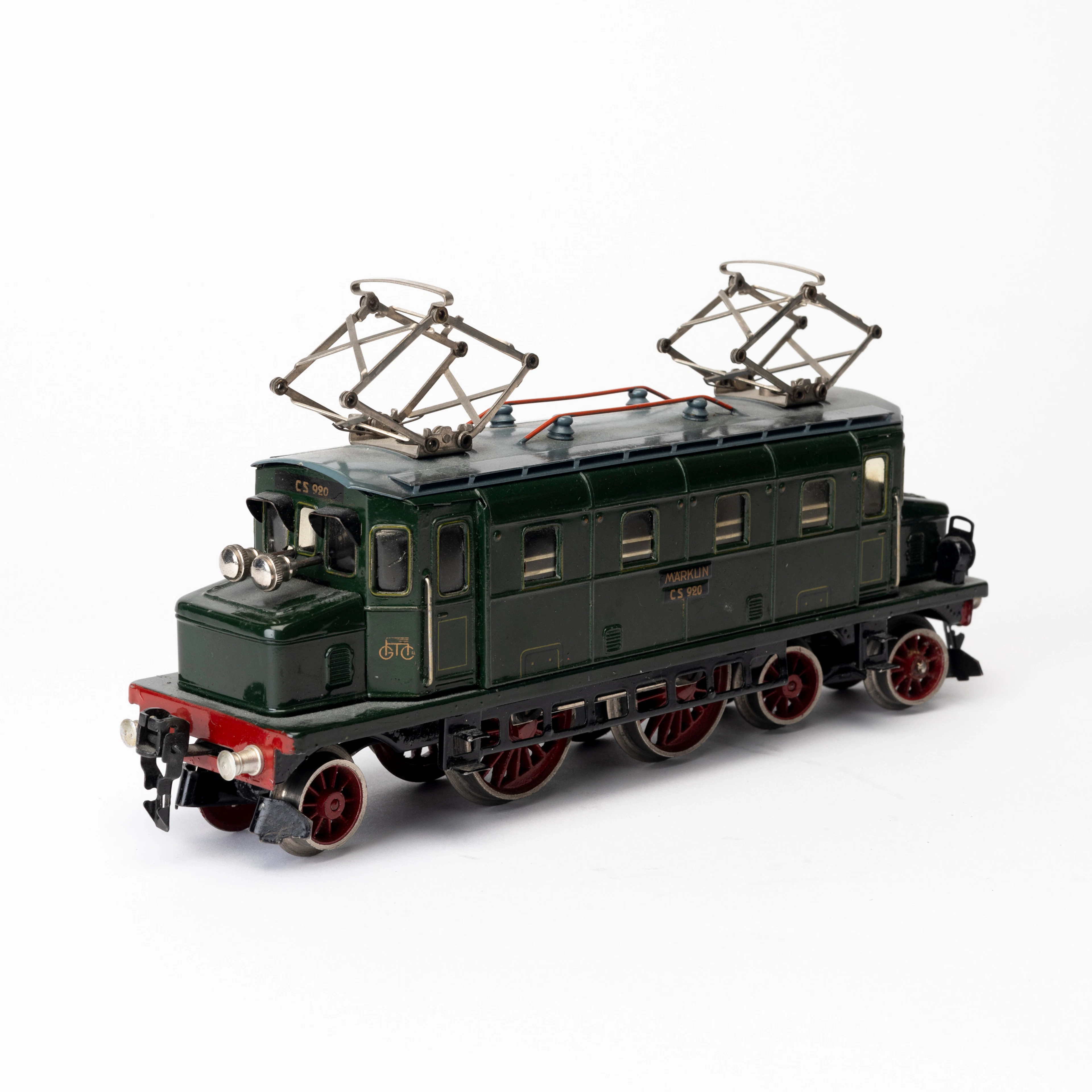 MÄRKLIN CS 920 elektrolok 2,B,1, urverk, grönt med grått tak, 2 rörliga