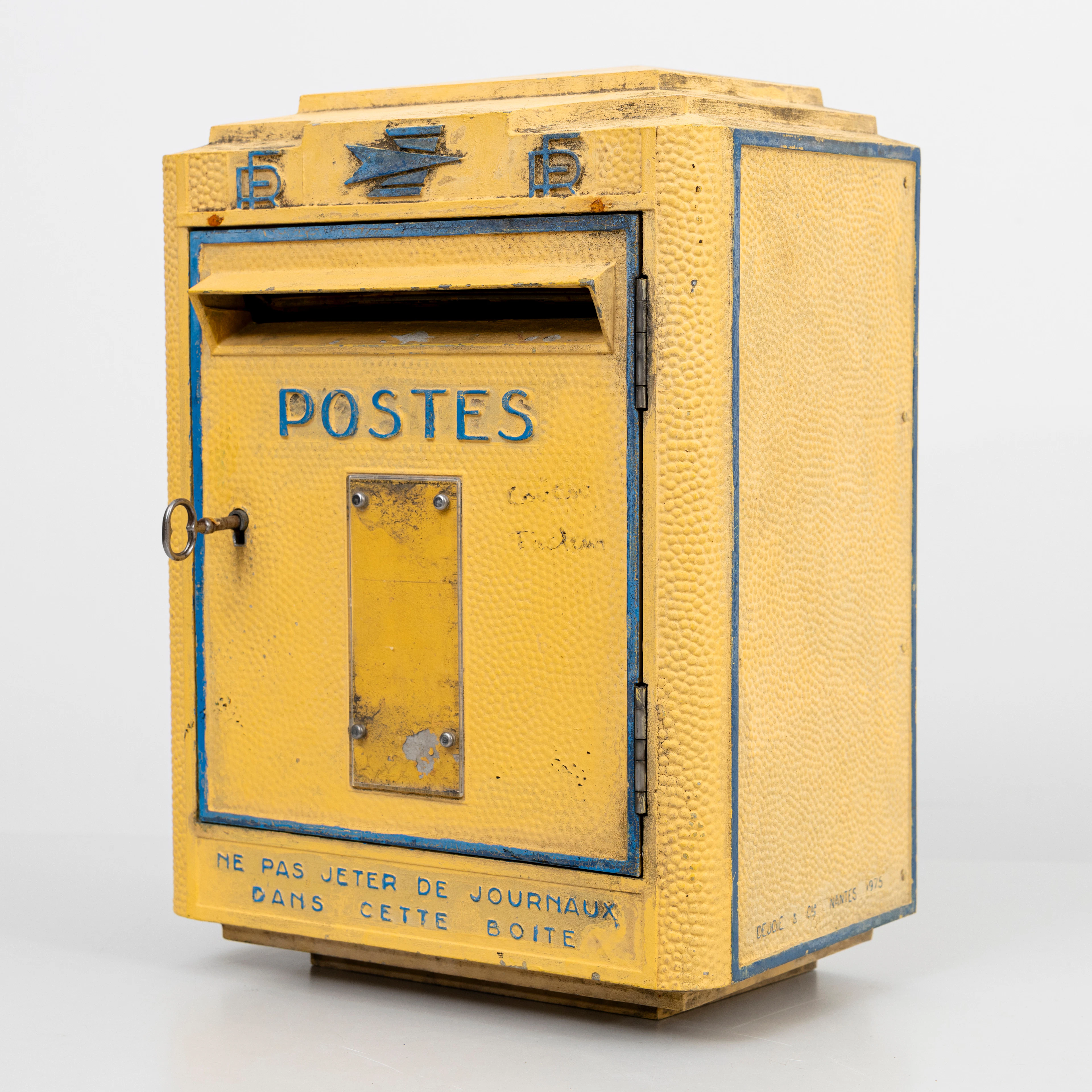 POSTLÅDA, metall, gjuteri Dejoie, Nantes, Frankrike, 1975.