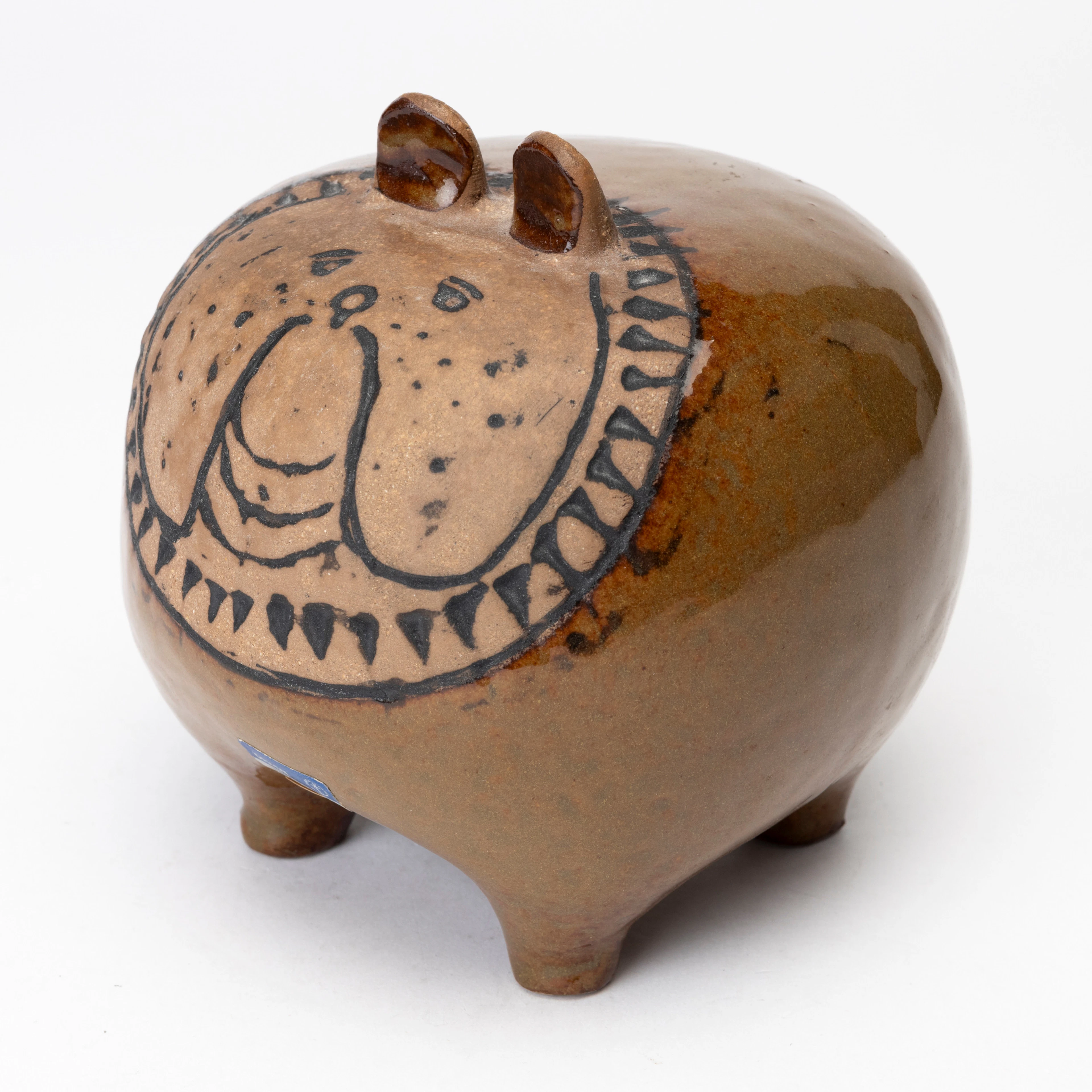 LISA LARSON. Figurin, "Bulldog", ur serien "Stora Zoo", stengods