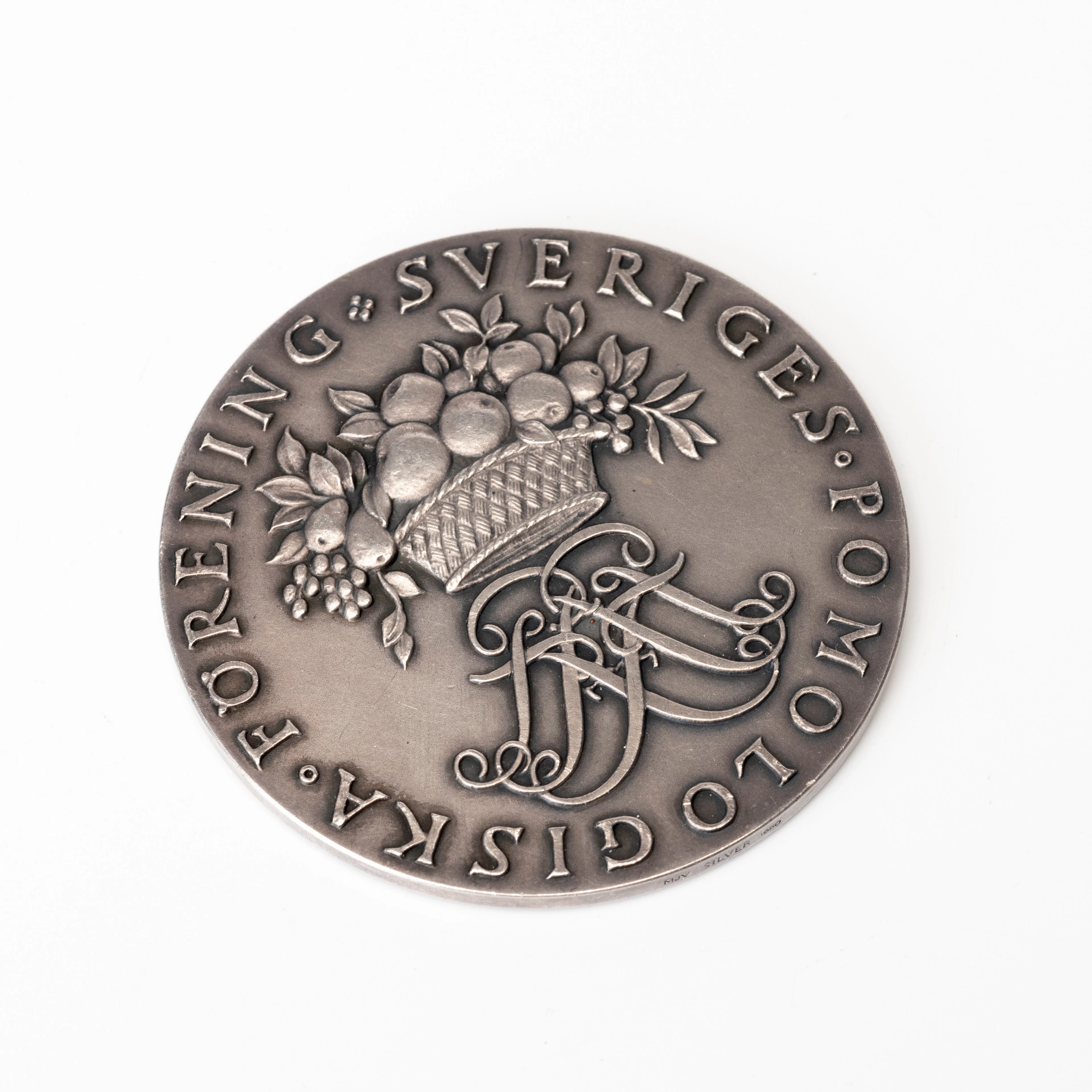 MEDALJ, Sveriges Pomologiska förening, silver, Kungl Mynt Och Justeringsverket