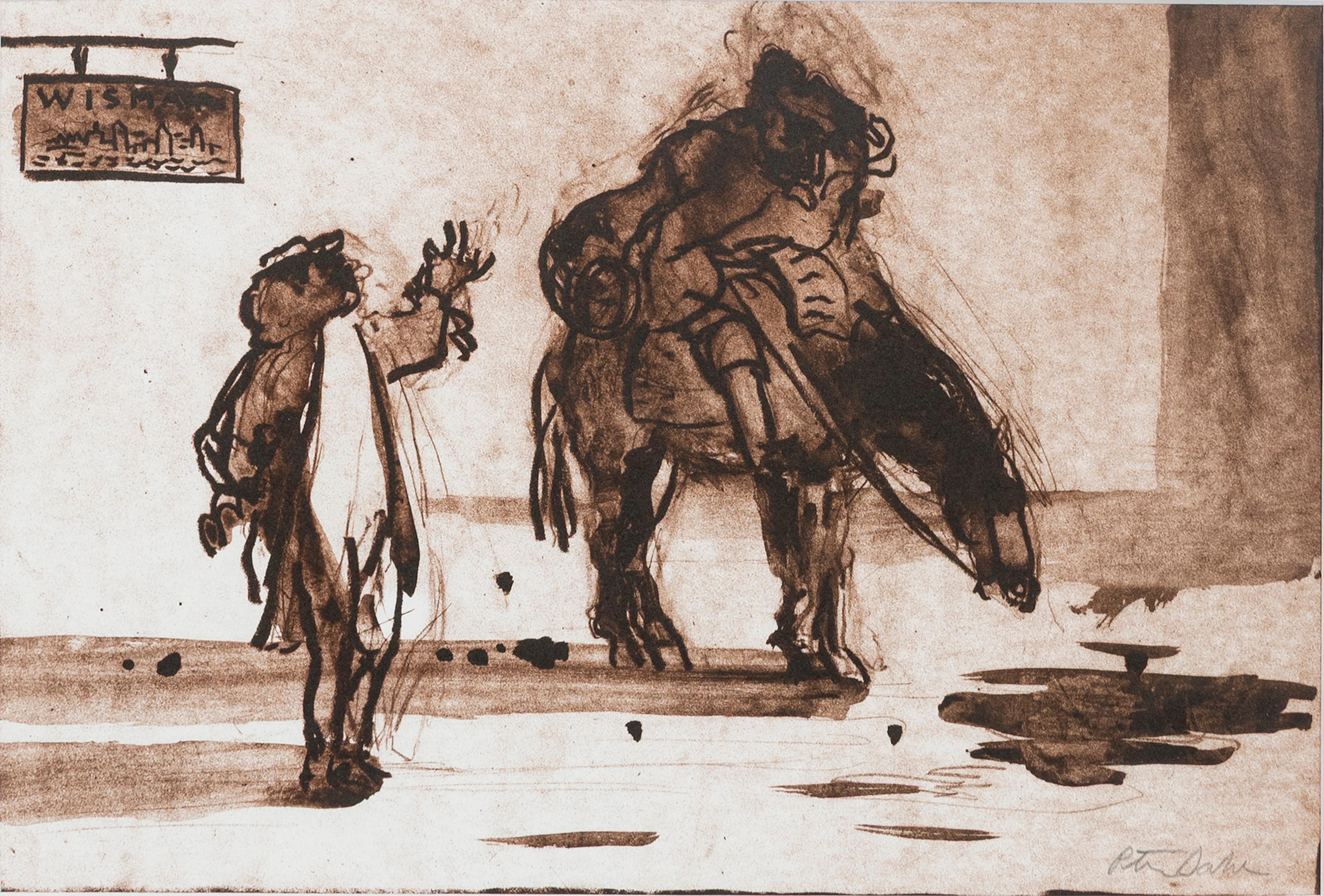 PETER DAHL. "Fredmans epistel nr 47", färglitografi, signerad.