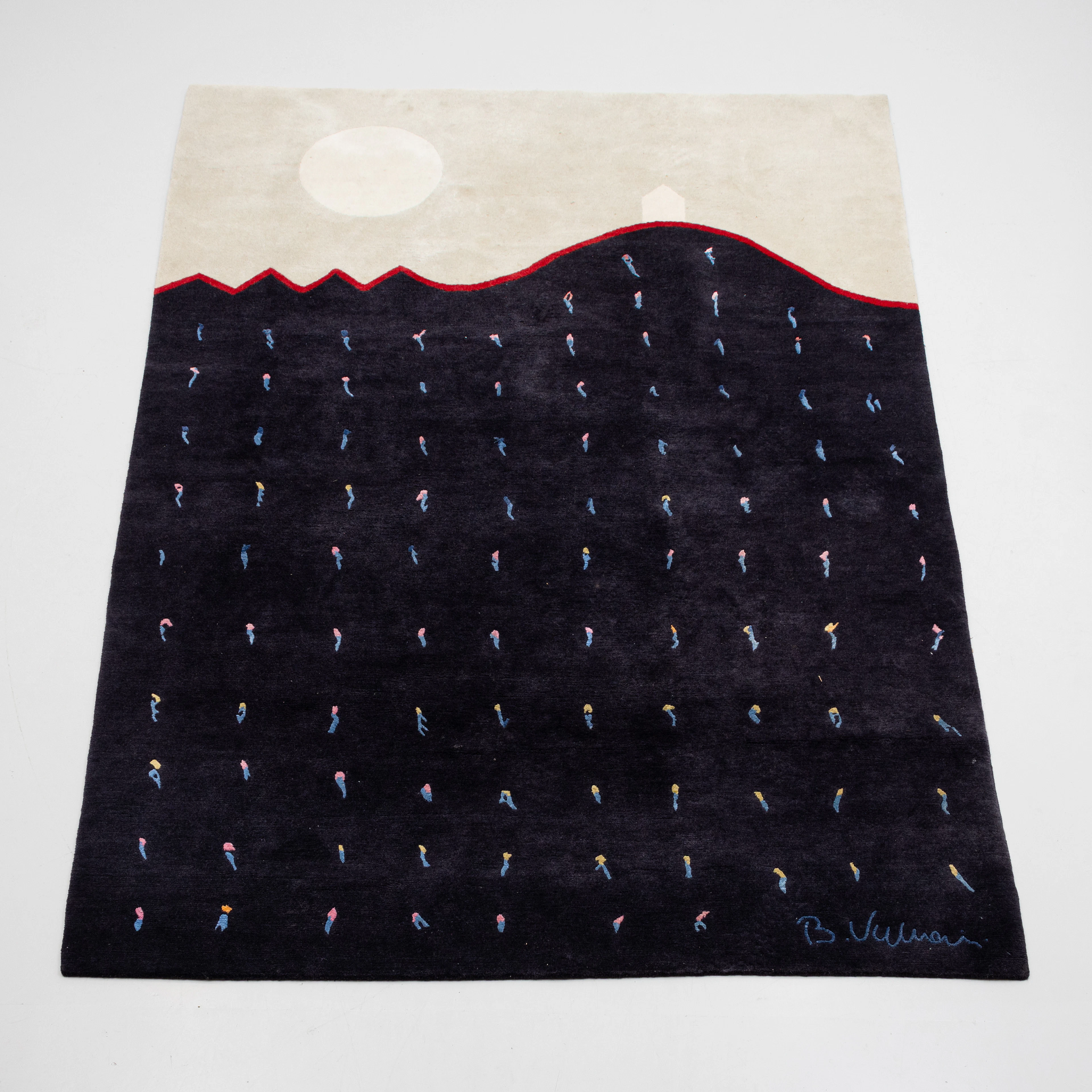BERTIL VALLIEN. Matta,ull,Kosta Boda, 280x195.