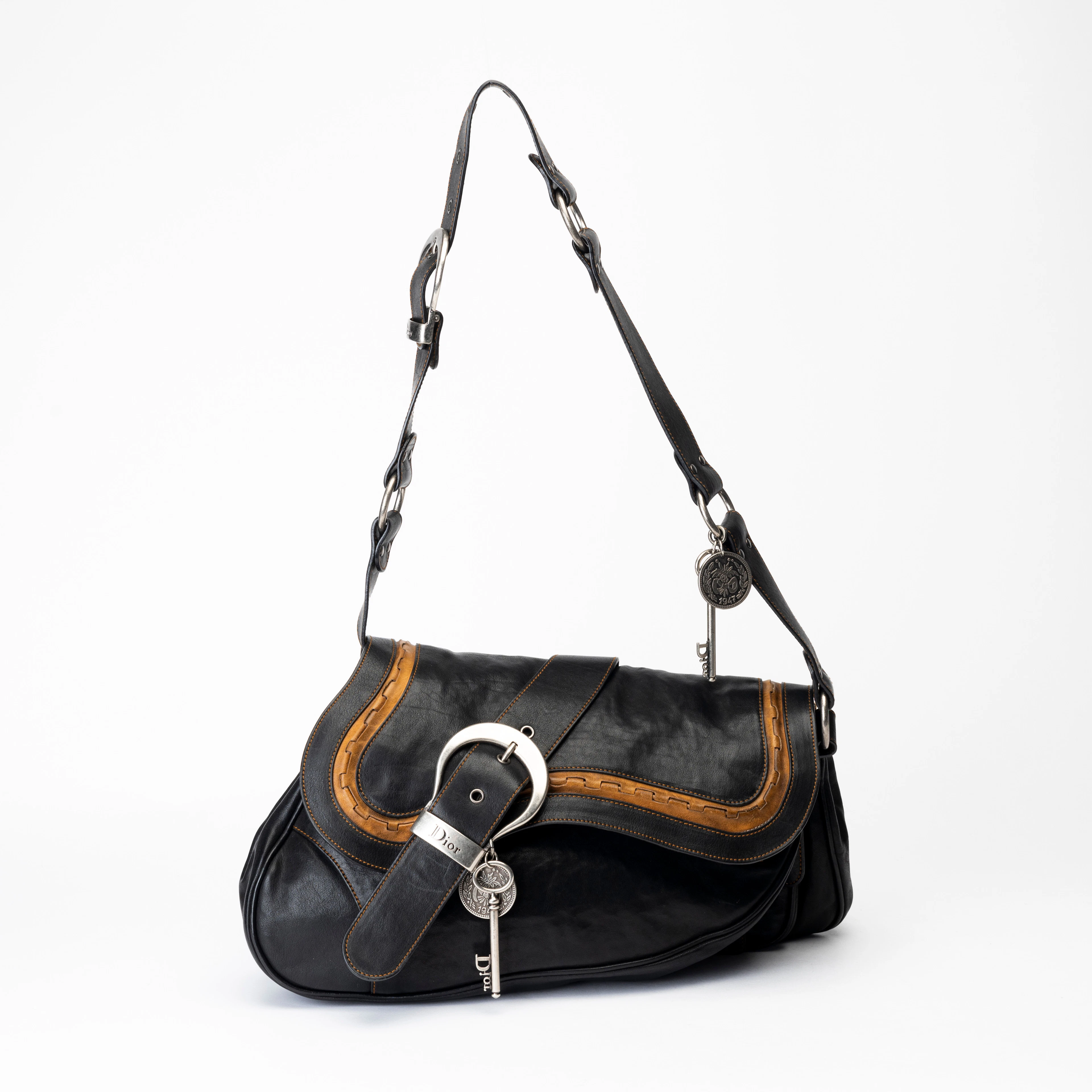 CHRISTIAN DIOR. Handväska, "Dior Gaucho Large Double Saddle Bag"