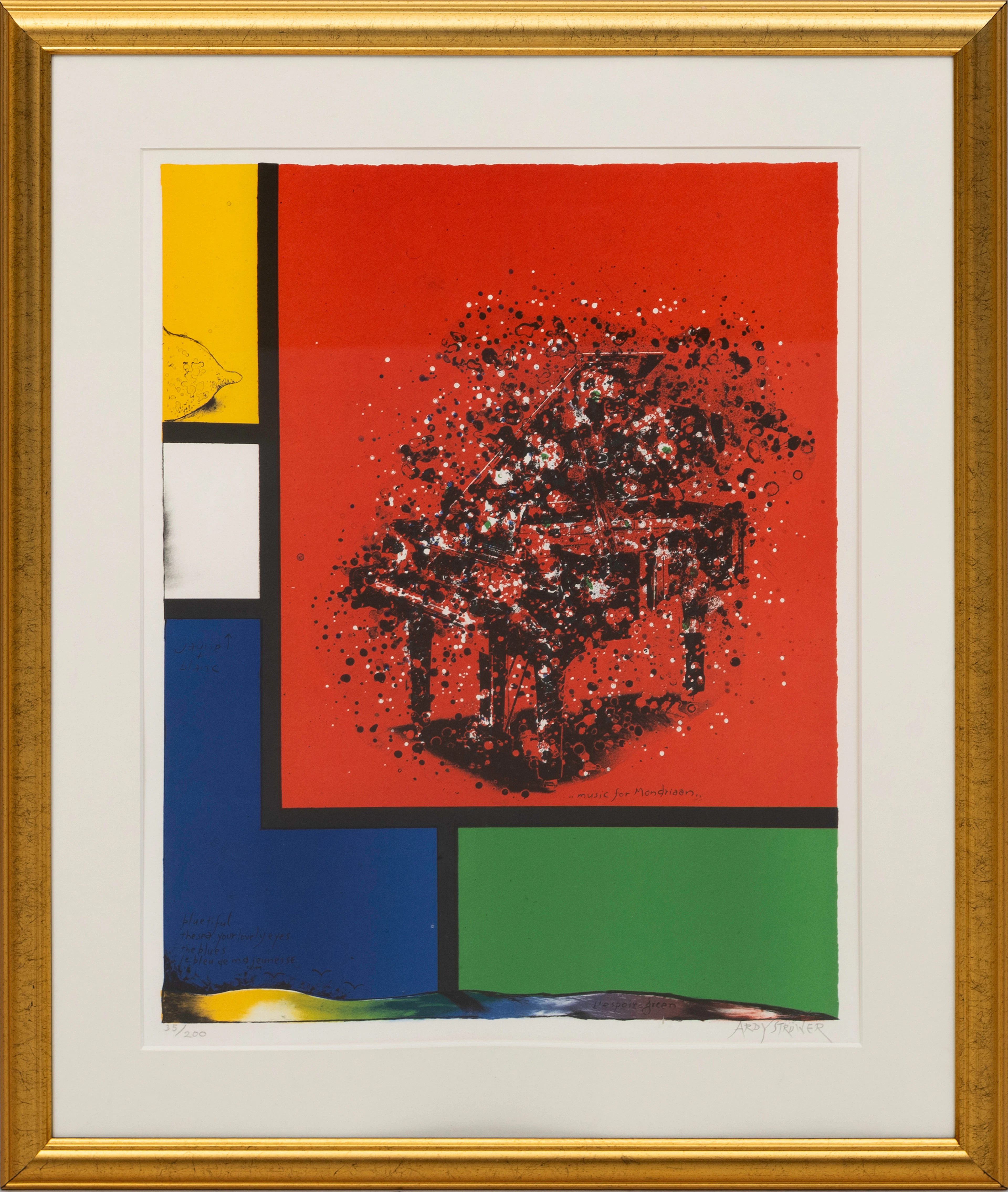 ARDY STRÜWER. "Music for Mondrian", färglitografi, signerad och numrerad