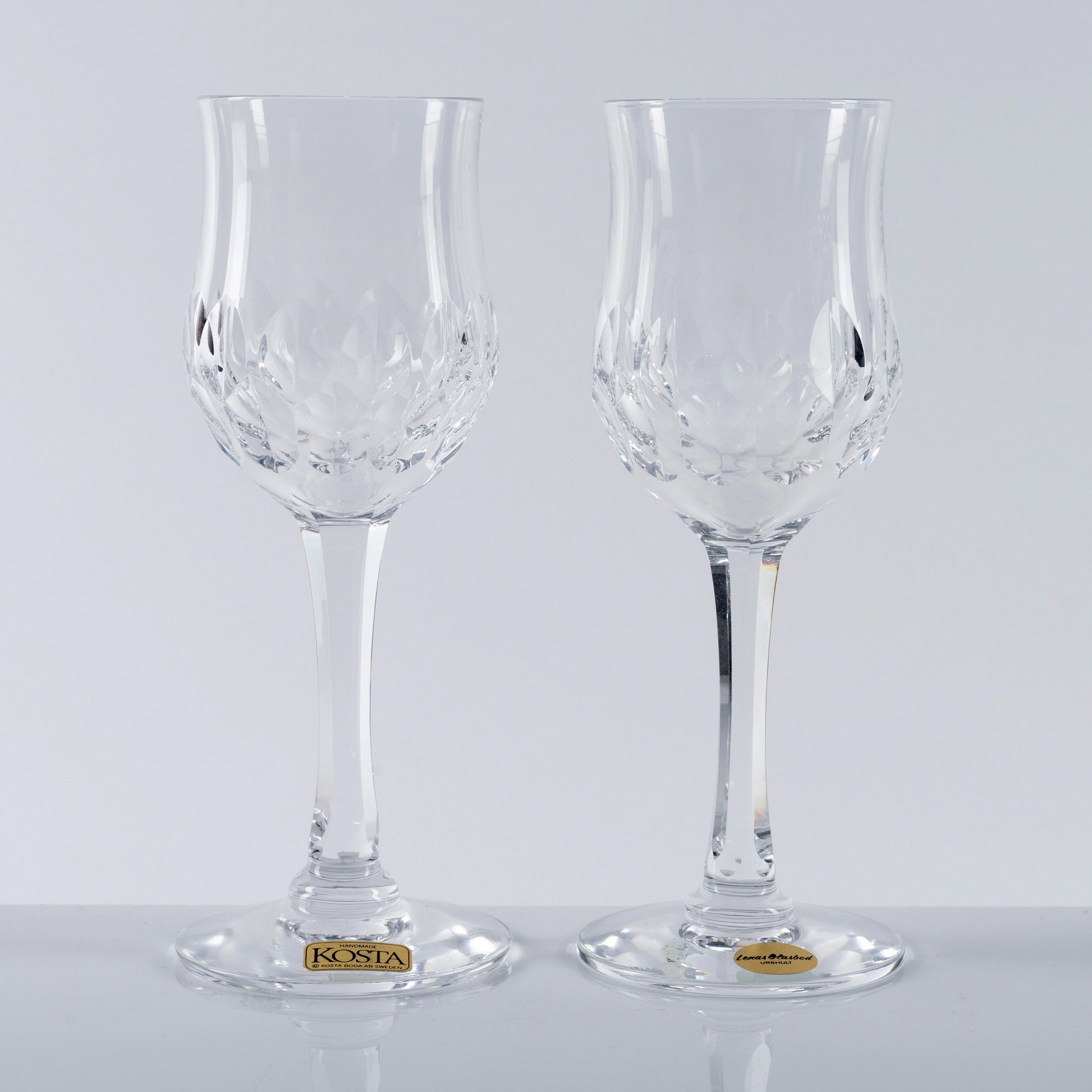 SIGURD PERSSON. Dessertvinsglas, 21 st, "Carl Gustaf", Kosta, 1960/70-tal.