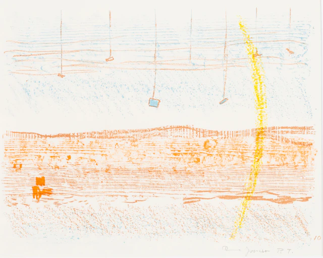 RUNE JANSSON. Abstrakt komposition, färglitografi, signerad, provtryck.