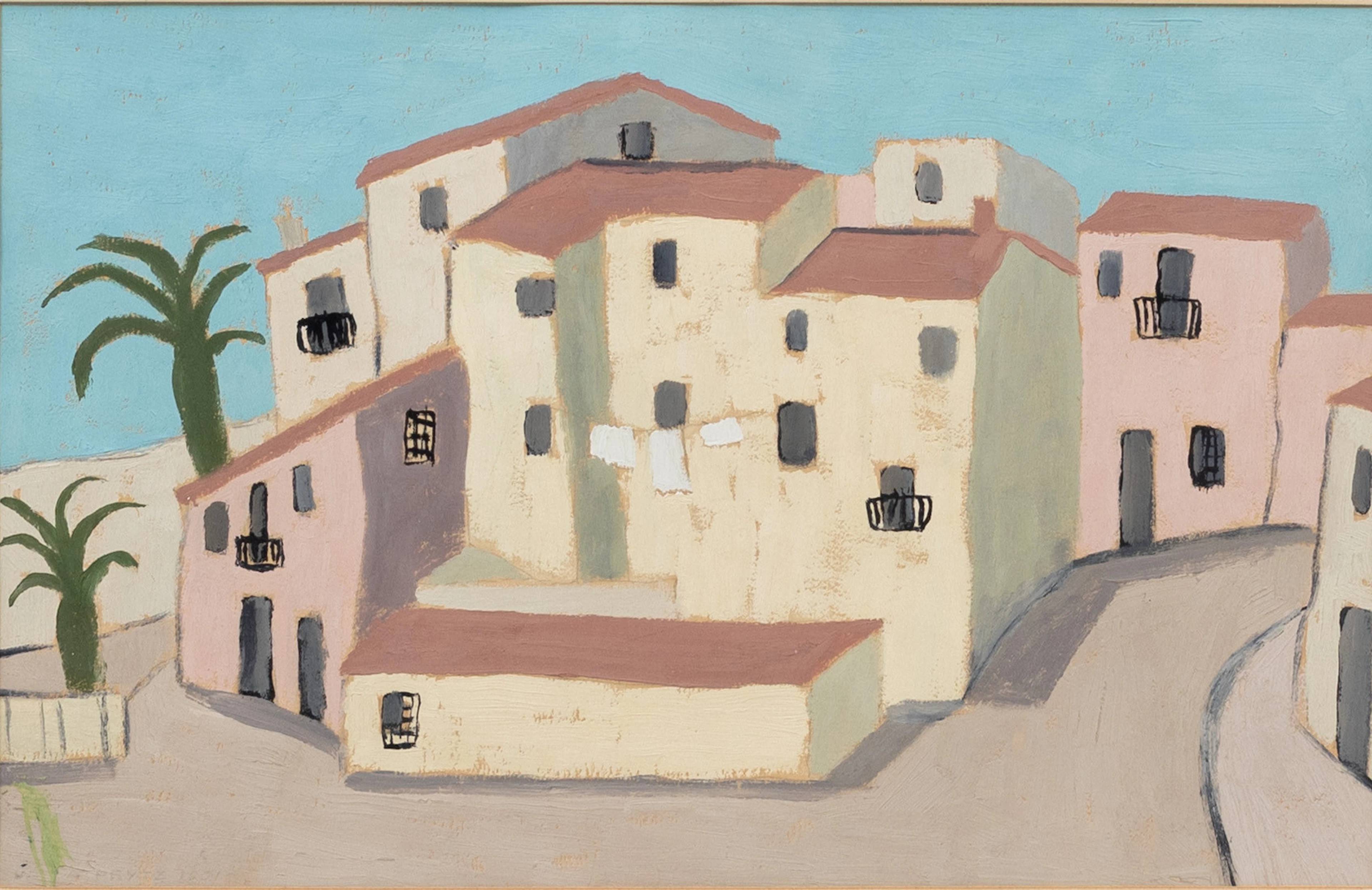LAILA PRYTZ-WIK. Motiv från Benidorm 1951, gouache, signerad.