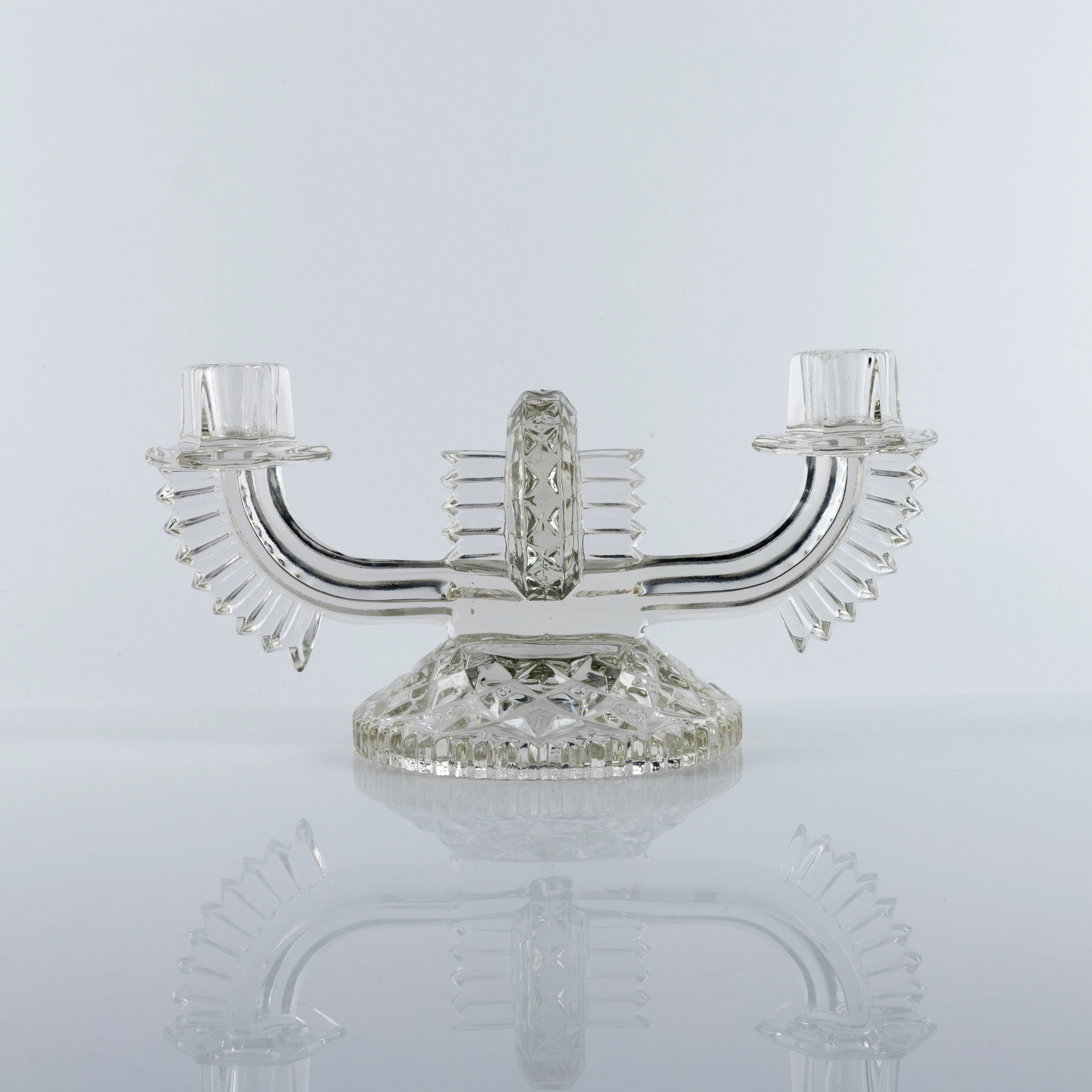LJUSSTAKE, glas, art déco, Tjeckoslovakien, 1930-tal.